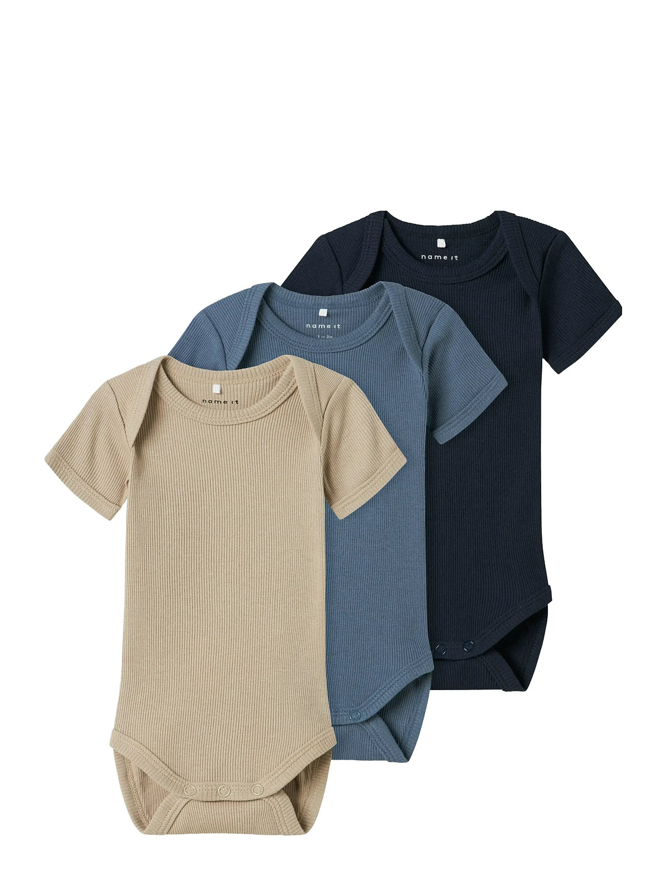 Nbnbody 3P Ss Solid Rib Noos Beige Name It