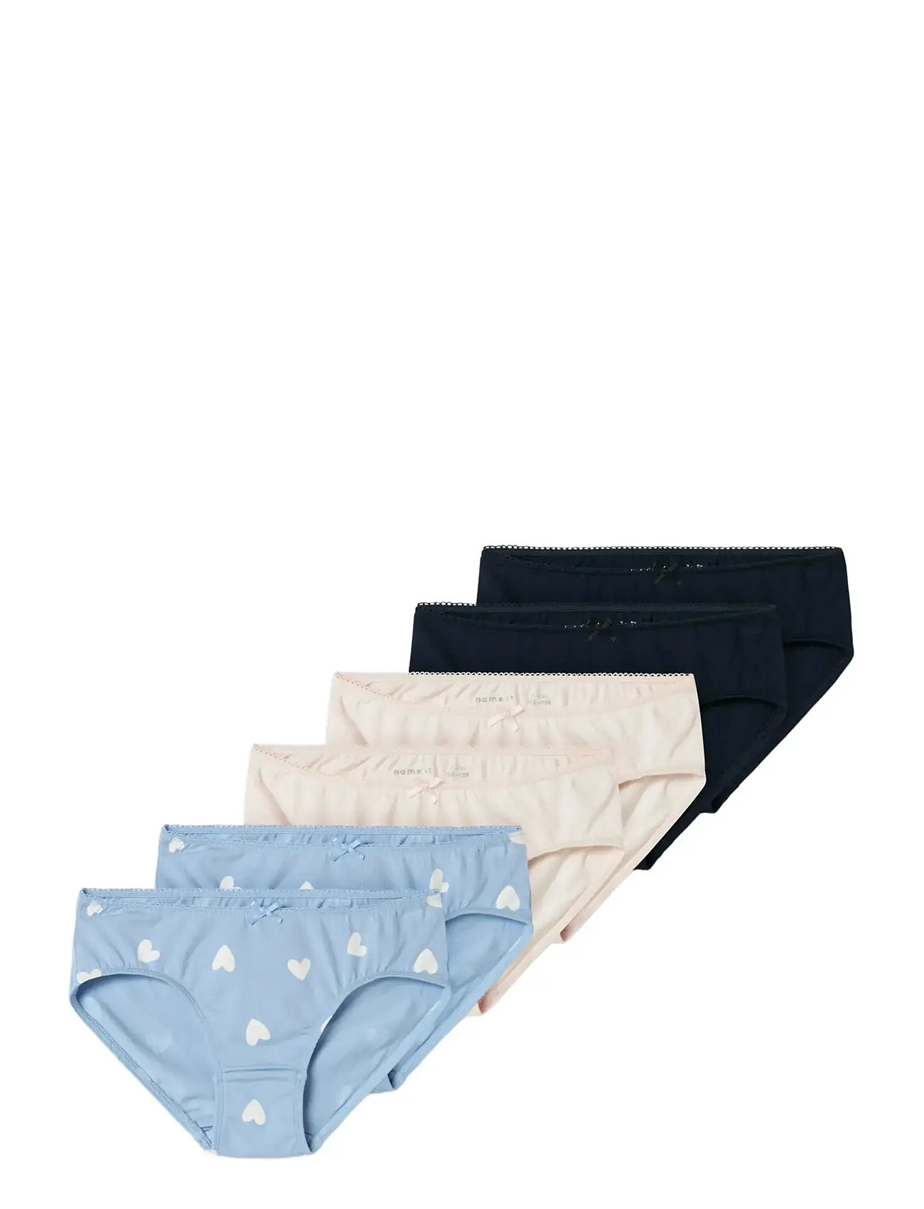 NAME IT Nkfbriefs 6P Hearts Noos Blau - 104 - Kinder