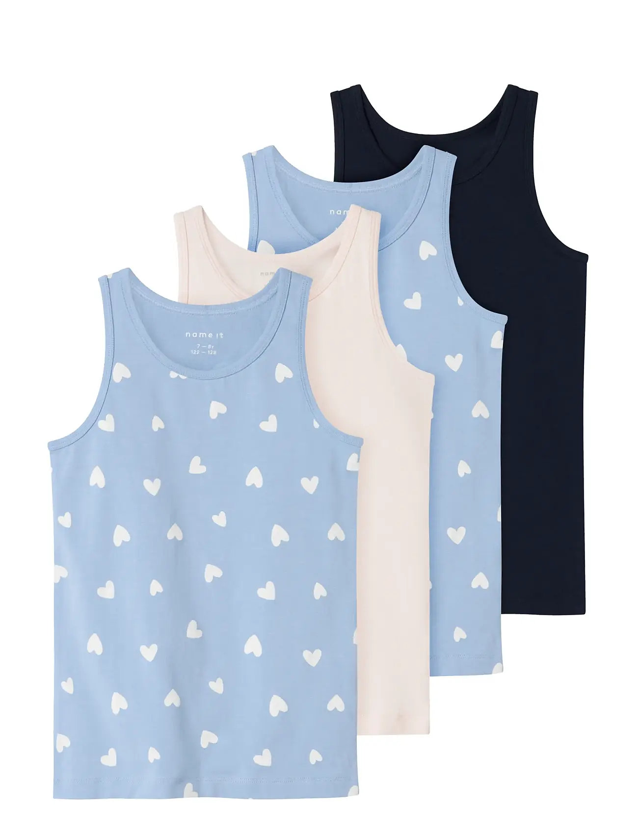 NAME IT Nkftank Oberteil 4P Hearts Noos Blau - 110 - Kinder