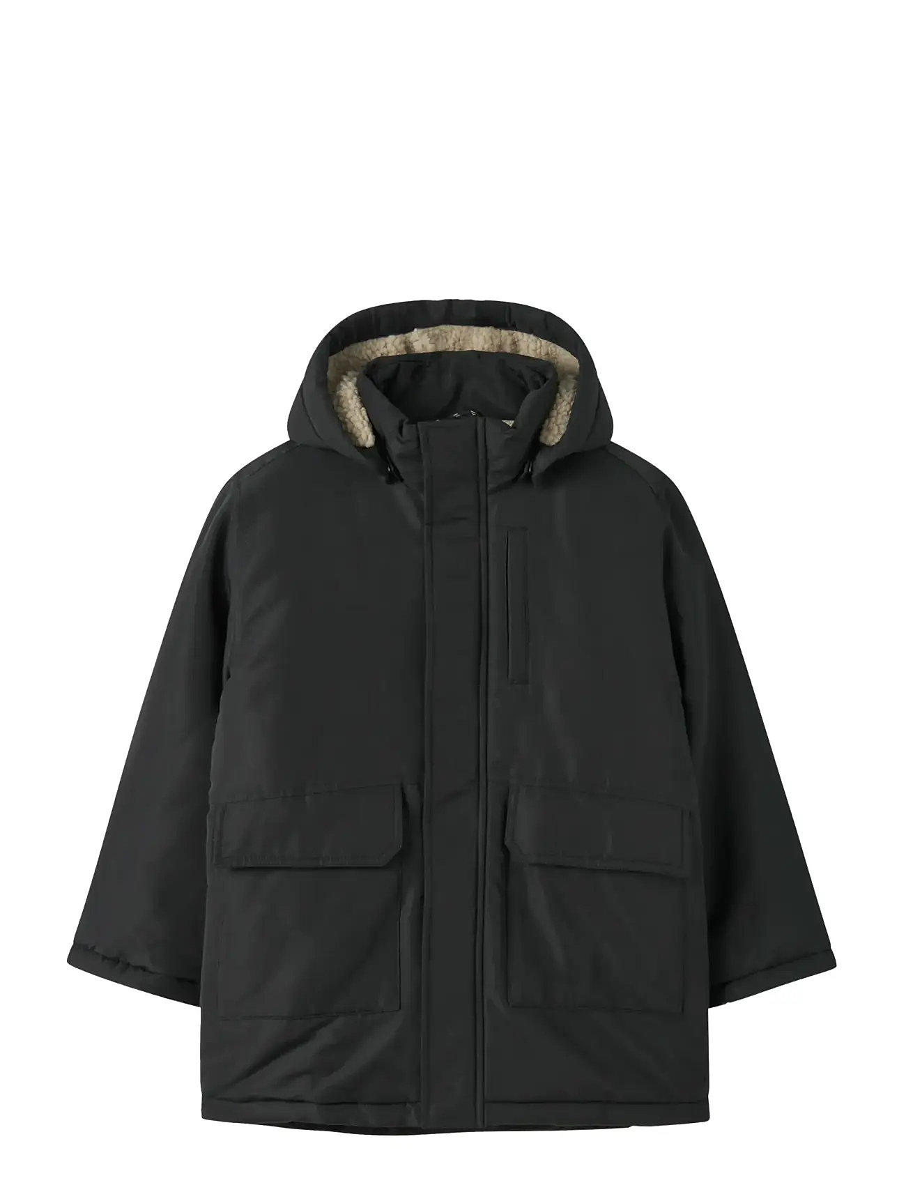 name it Nkmmarlow Parka Jacket Pb, 116, Black, Jakker Og Frakker > Parkajakker, Børn