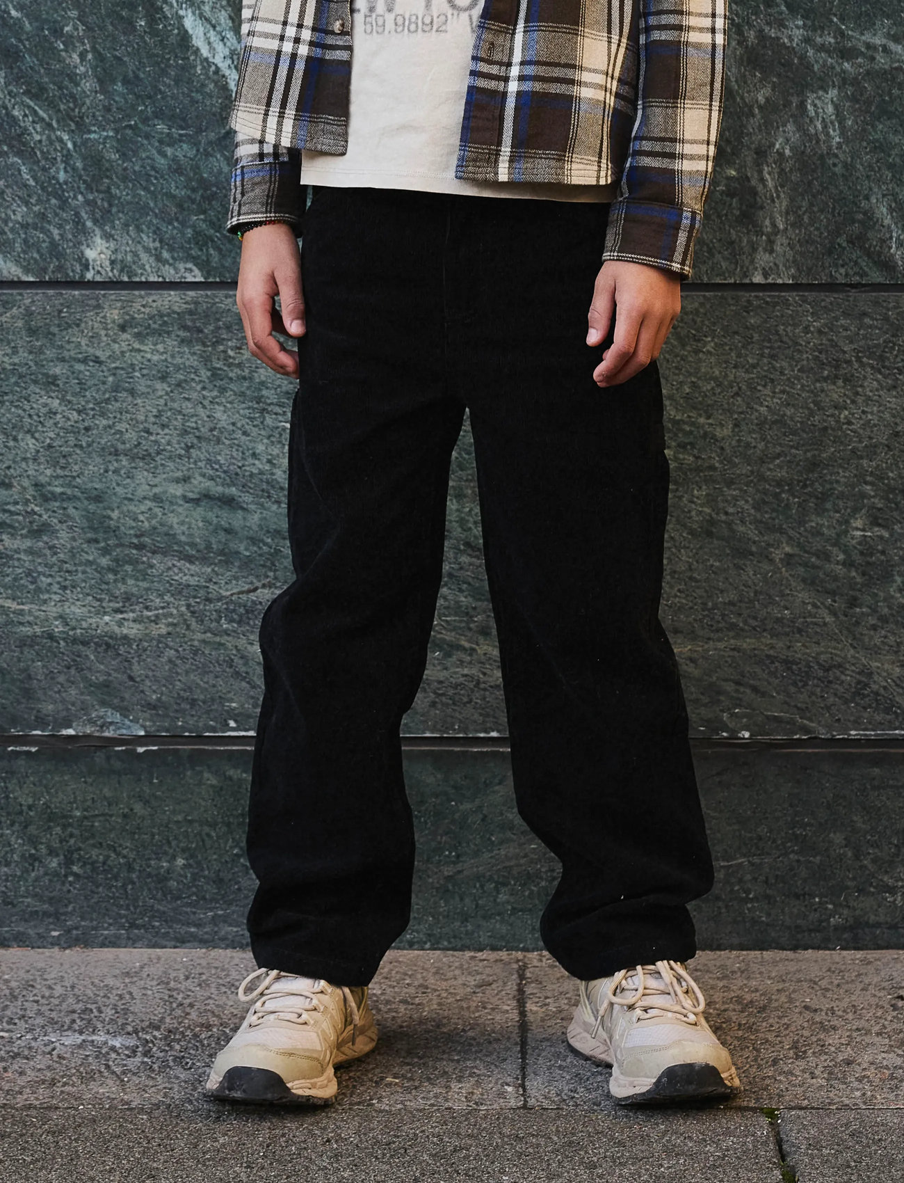 name it Nkmryan Straight Cord Pant 1995-Cy N, 164, Black, Underdele > Bukser, Børn