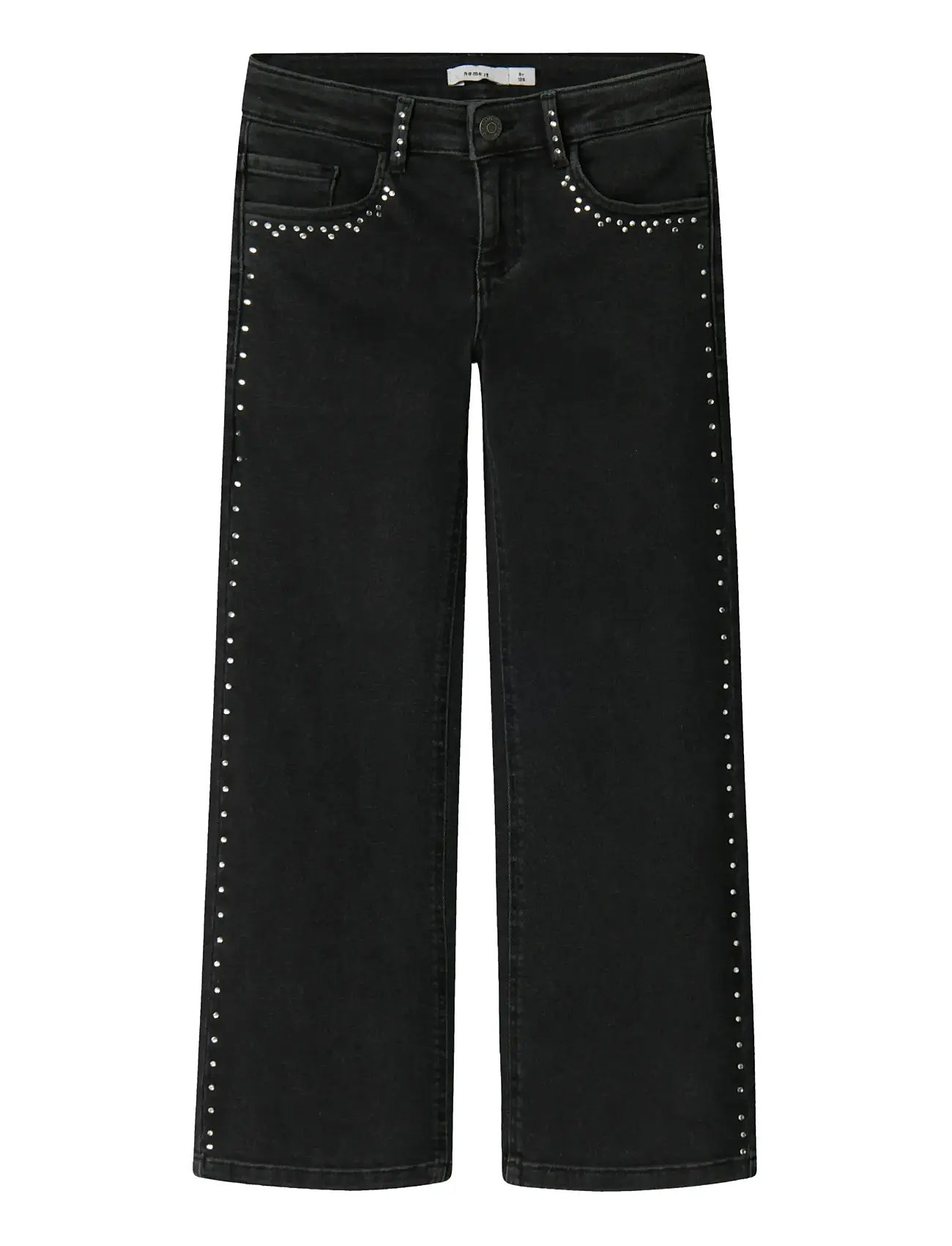 NAME IT Nkfrose Wide Rhinestone Jeans 8810-Bf O Schwarz - 116 - Kinder