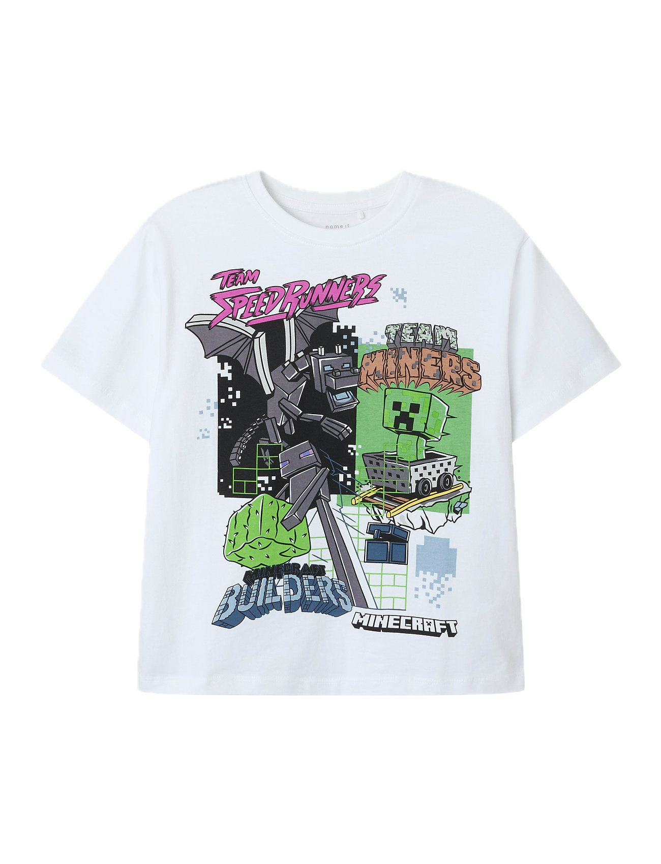 name it Nkmjahi Minecraft Nreg Ss Top Noos Bfu, 116, White, T-Shirts > Kortærmede, Børn