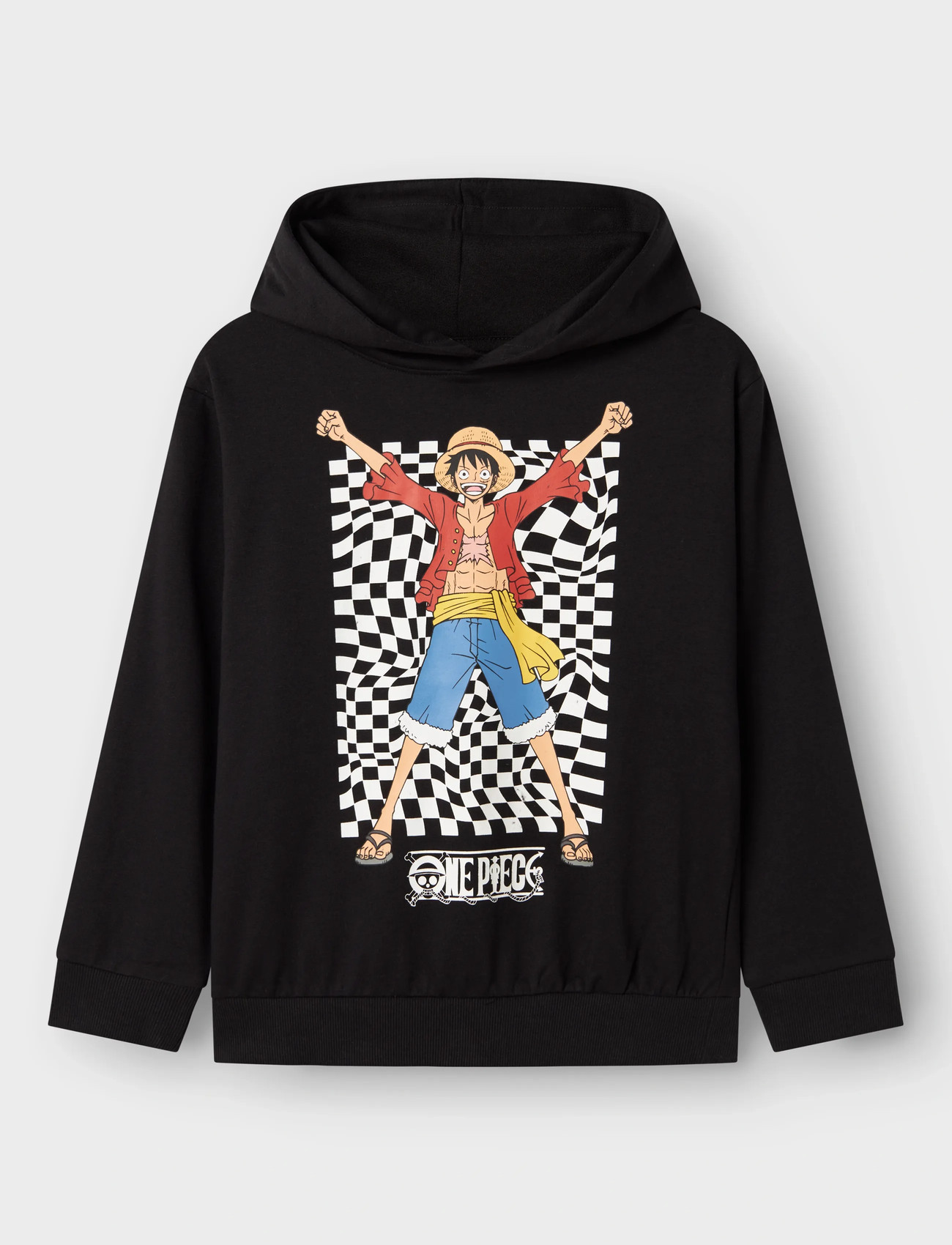 name it Nkmjuck Onepiece Sweat Wh Bru Noos Vde, 116, Black, Sweatshirts & Hættetrøjer > Hættetrøjer, Børn