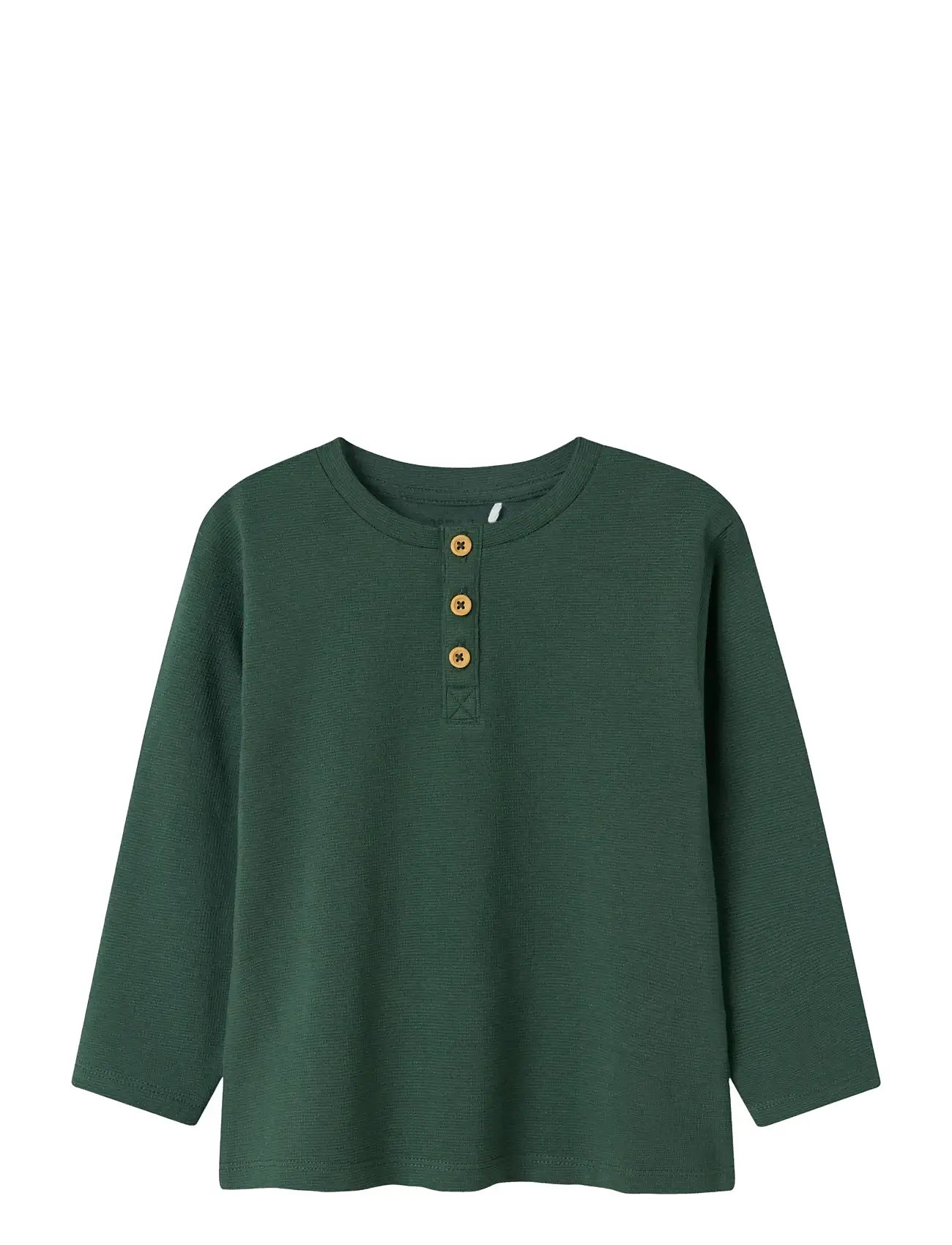 name it Nmmnote Ls Grandad Top, 92, Green, T-Shirts > Langærmede T-shirts, Børn