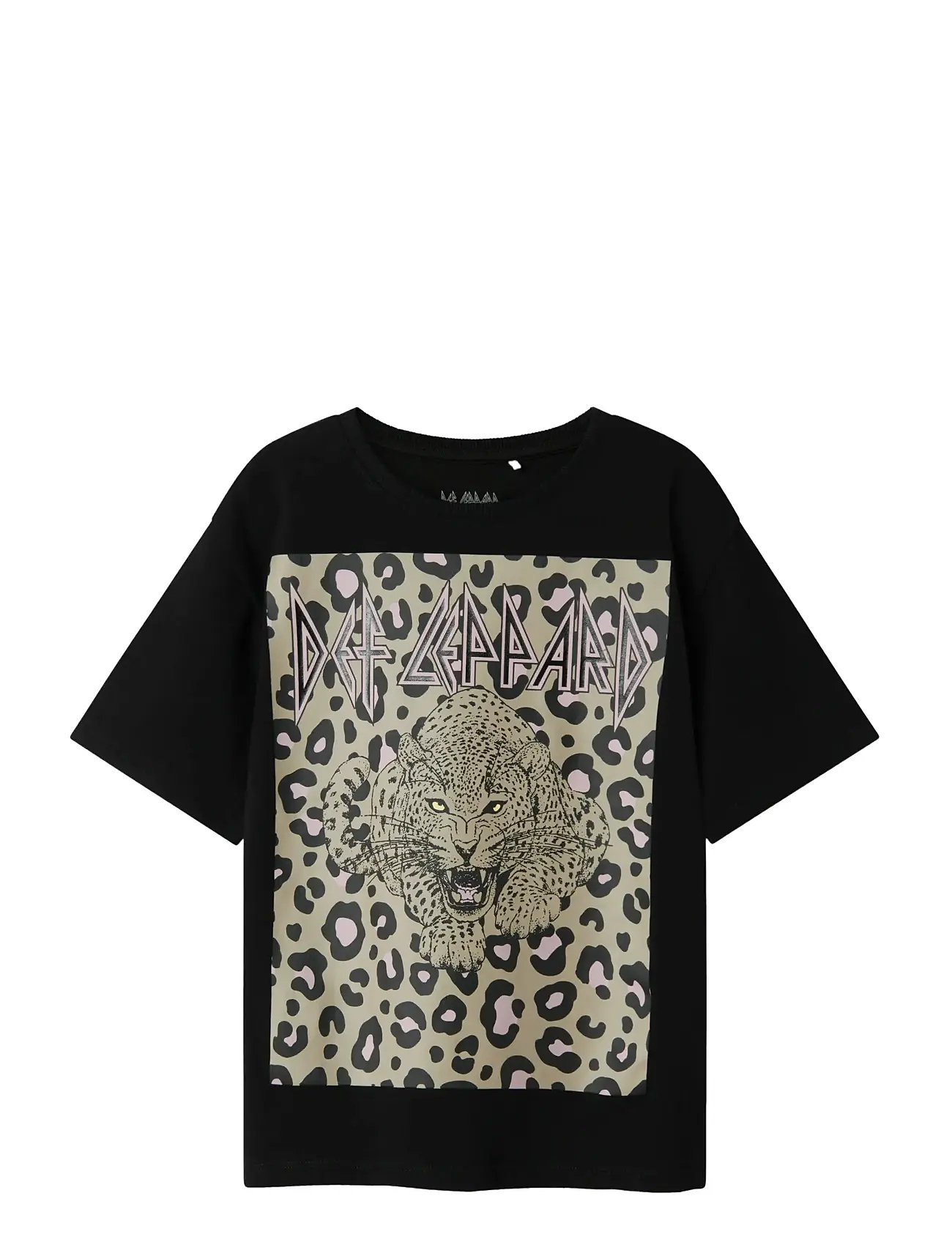 NAME IT Nkfsuri Defleppard Ss Nreg Oberteil Box Unv Schwarz - 116 - Kinder