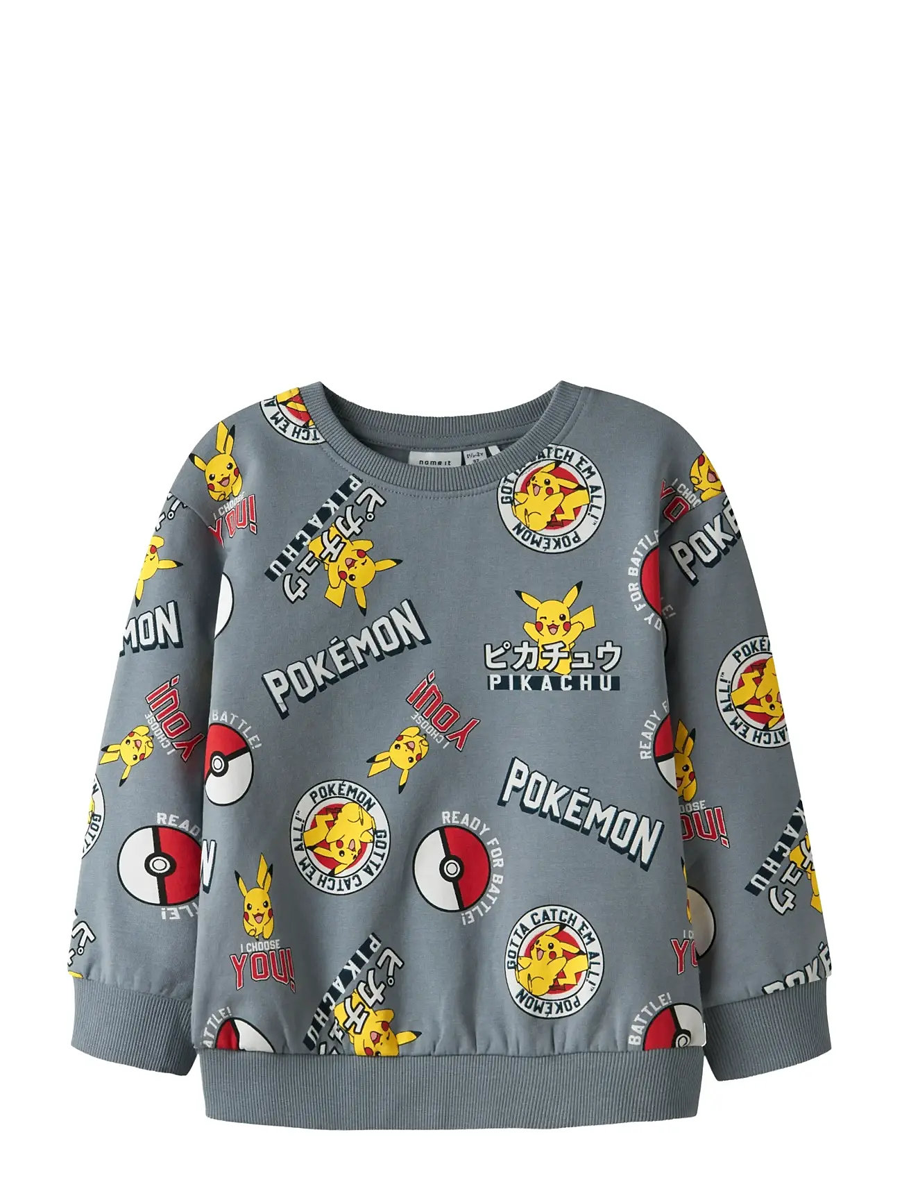 NAME IT Nmmsilo Pokemon Nreg Sweat Bru Sky Grau - 104 - Kinder