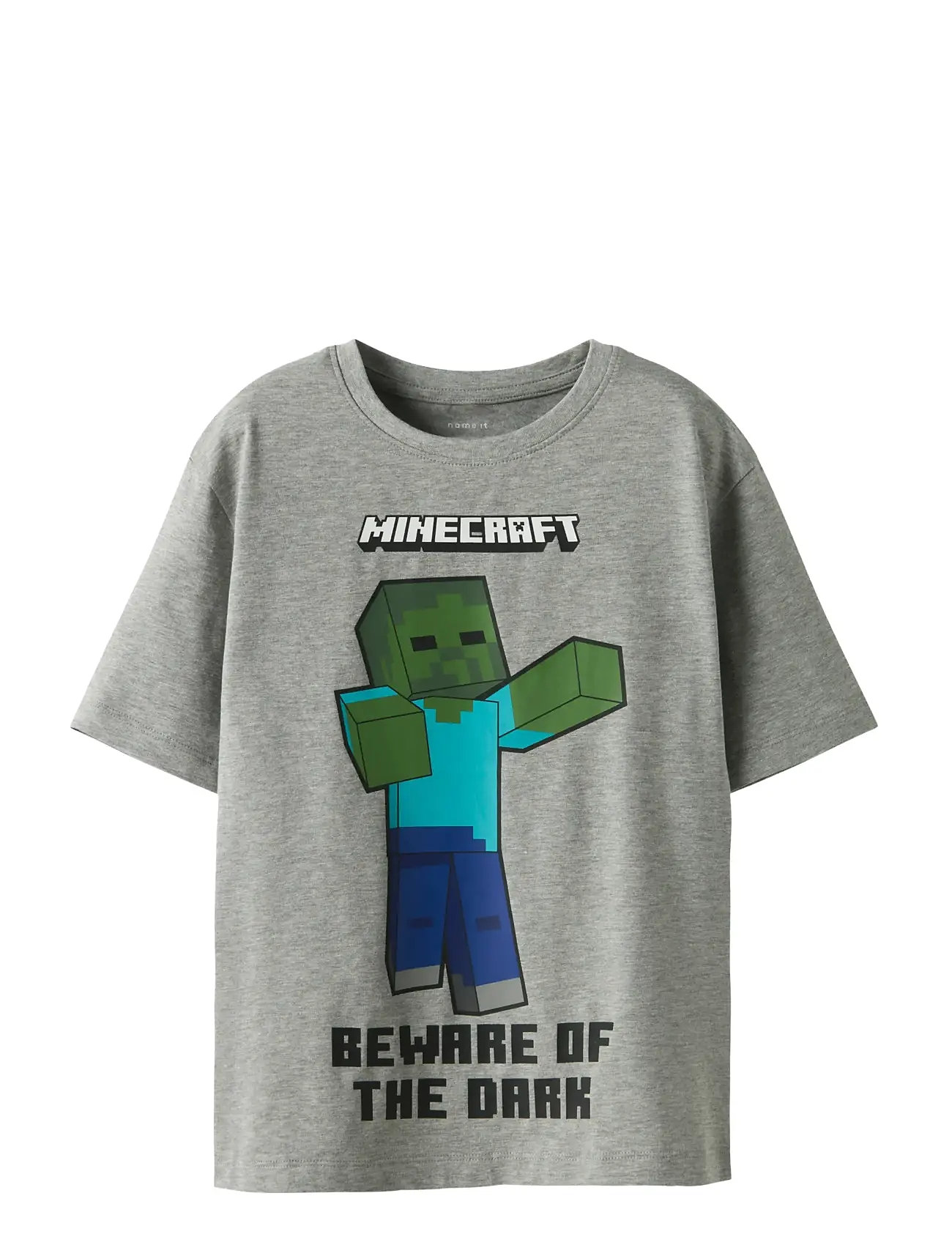 name it Nkmsumba Minecraft Ss Nreg Top Box Bfu, 116, Grey, T-Shirts > Kortærmede, Børn