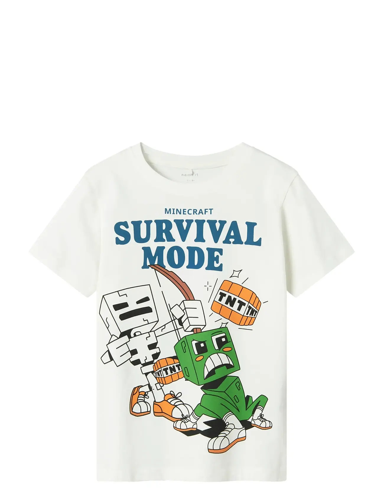 name it Nkmsaba Minecraft Ss Nreg Top Bfu, 116, White, T-Shirts > Kortærmede, Børn