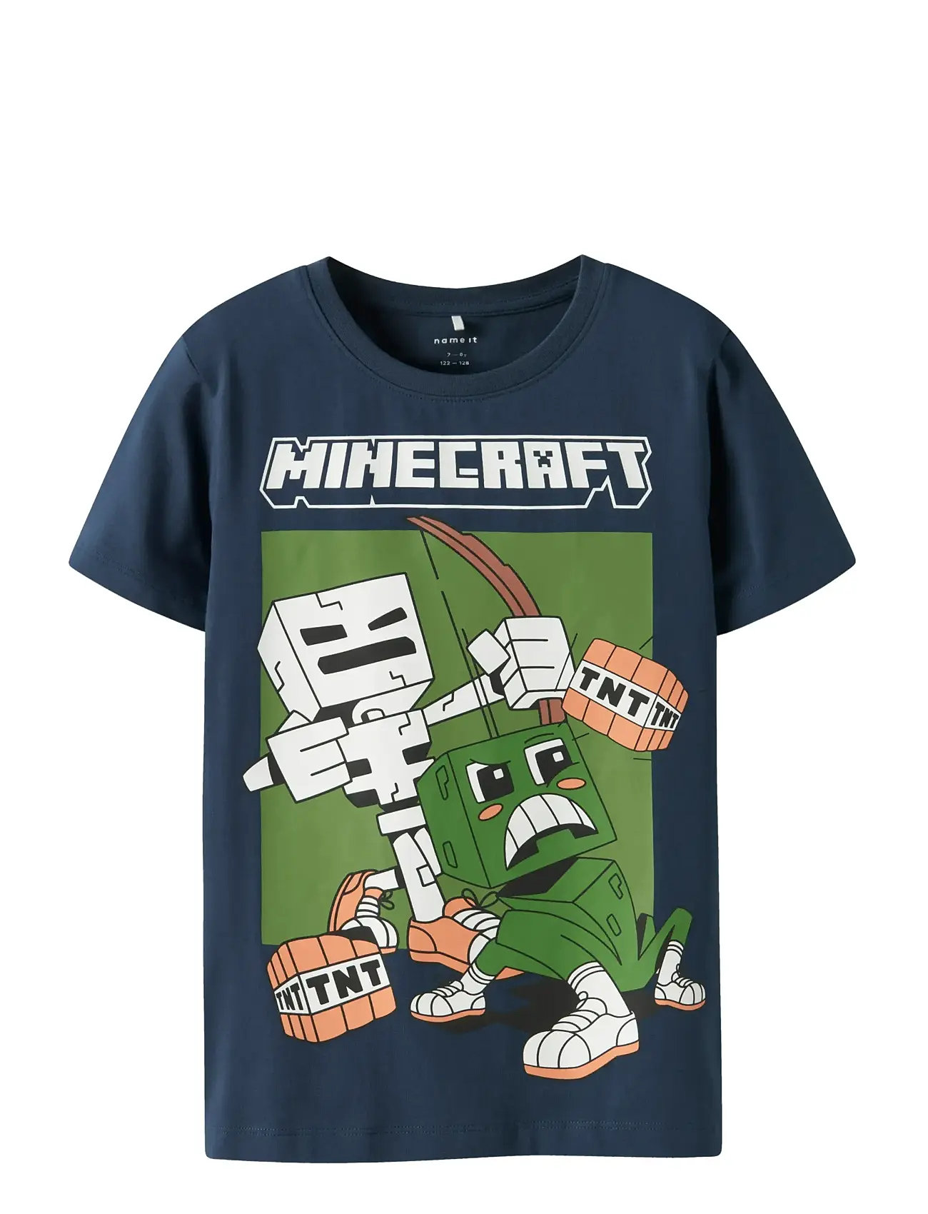 name it Nkmsaba Minecraft Ss Nreg Top Bfu, 116, Navy, T-Shirts > Kortærmede, Børn