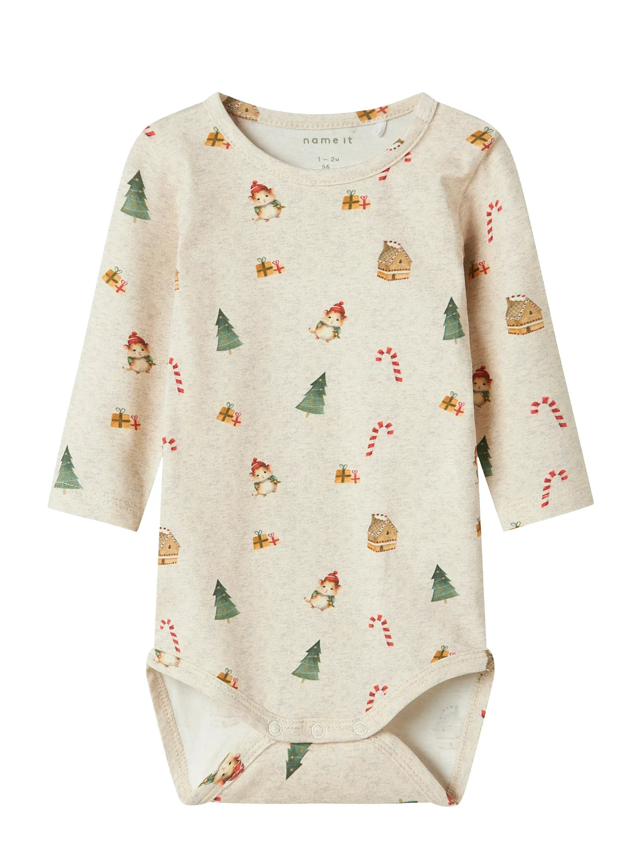name it Nbnroccas Ls Body, 62, Beige, Bodys > Langærmede, Børn