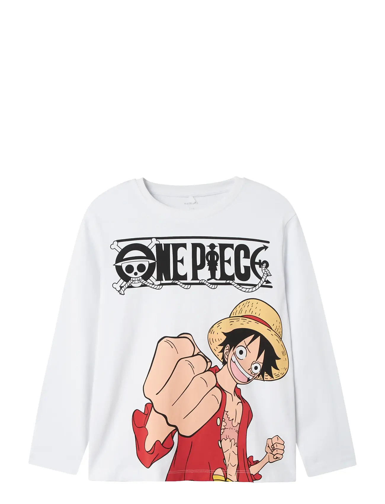 name it Nkmark Onepiece Ls Nreg Top Box Noos Vde, 116, White, T-Shirts > Langærmede T-shirts, Børn