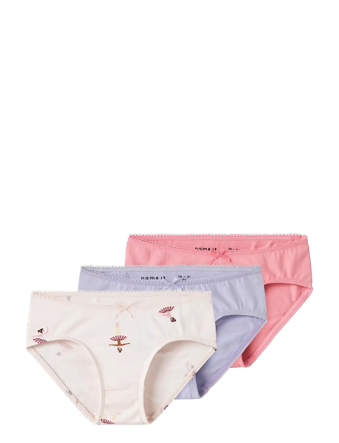 name it Nmfbriefs 3P Ballarina Noos, 110, Pink, Undertøj > Trusser, Børn