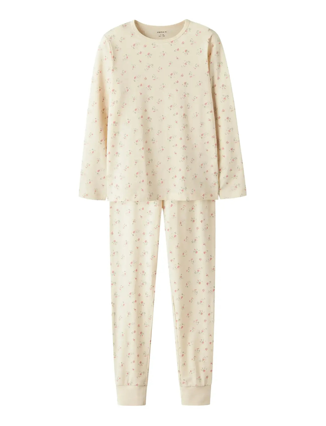 NAME IT Nkfnightset Flower Noos Cream - 122-128 - Kinder