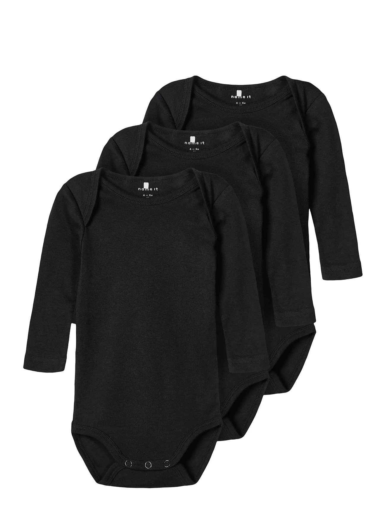 NAME IT Nbnbody 3P Ls Solid Noos Schwarz - 68 - Kinder
