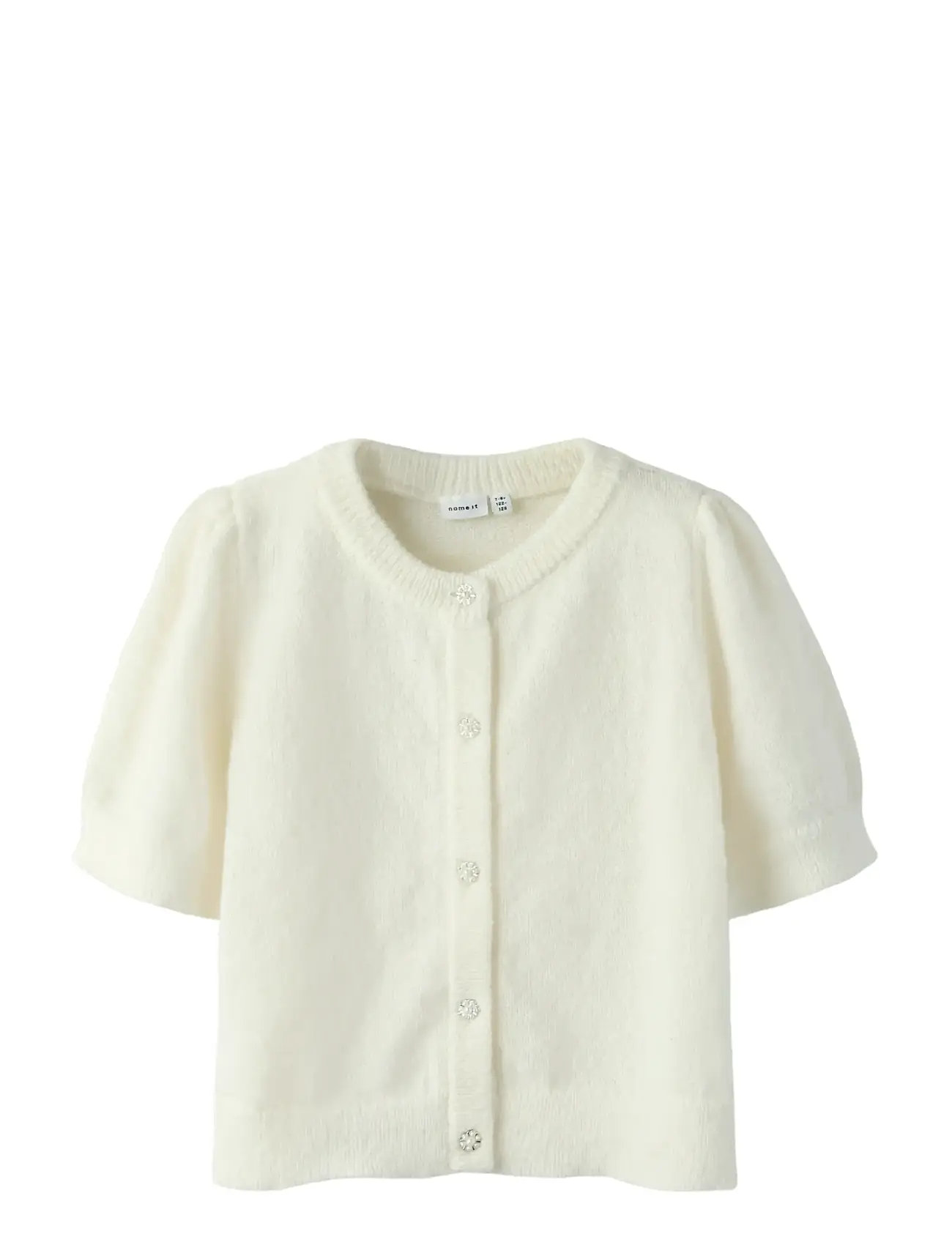 NAME IT Nkfnabeth 2/4 Sl Knit Card Cream - 122-128 - Kinder