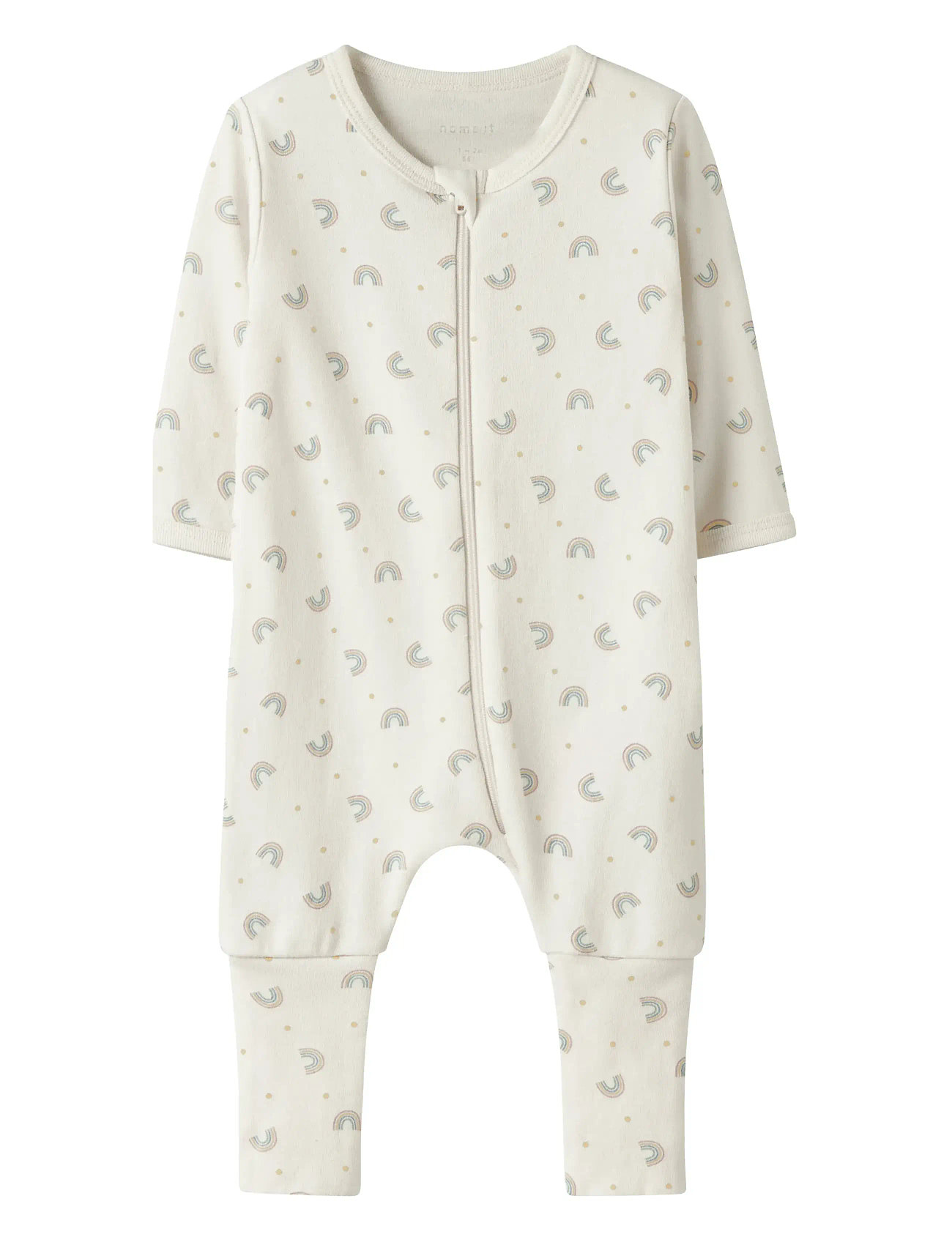 NAME IT Nbfnightsuit Zip Ff Jet Regenbogen Noos Cream - 74 - Kinder
