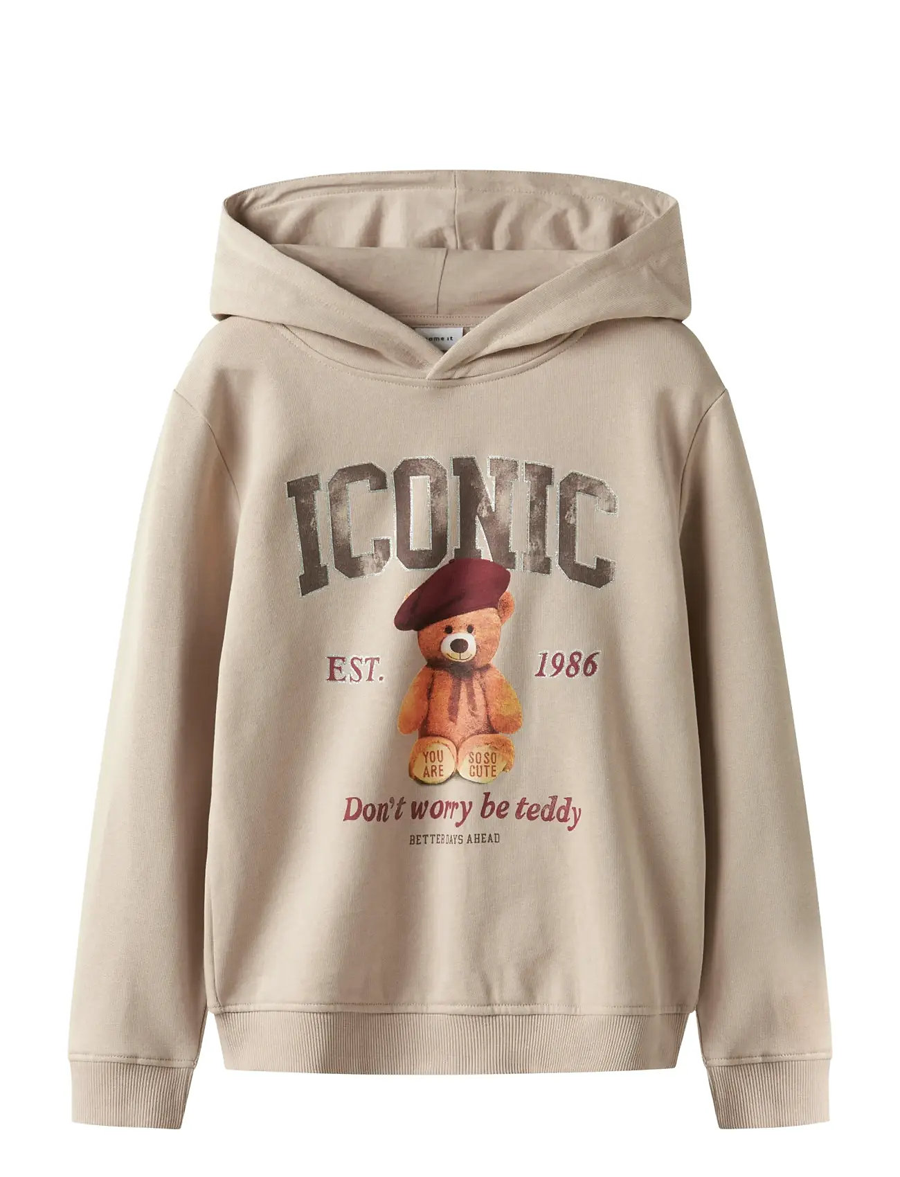 NAME IT Nkfrycca Ls Nreg Sweat Wh Bru Box Beige - 122-128 - Kinder
