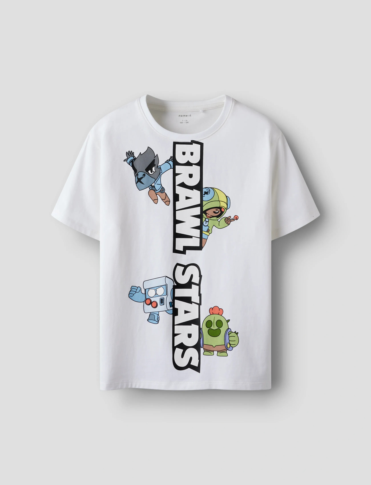 name it Nkmjok Brwlst Ss Nreg Top Box Noos Bfu, 122-128, White, T-Shirts > Kortærmede, Børn