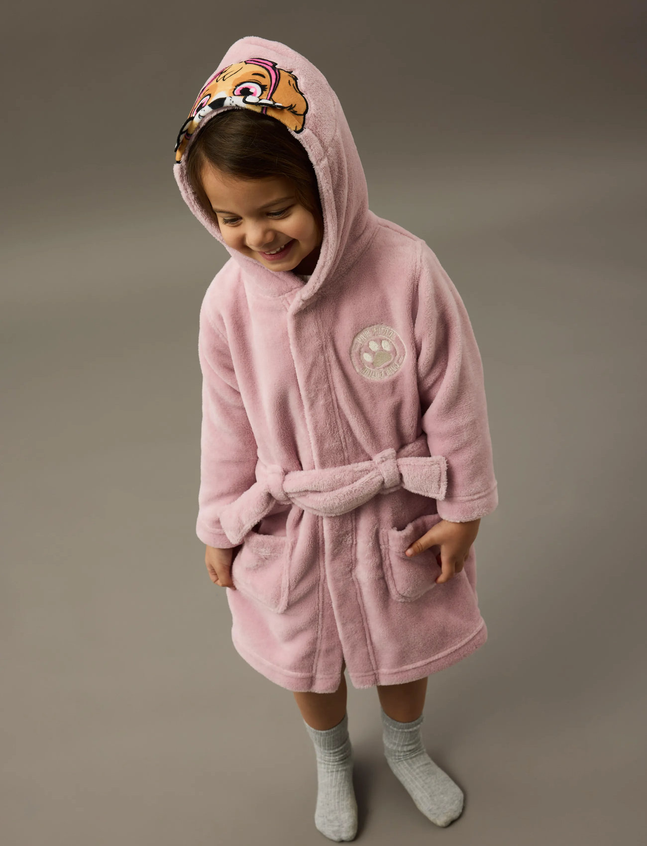 name it Nmfnasina Paw Bathrobe Cplg, 98, Pink, Nat- & Undertøj > Badekåber, Børn