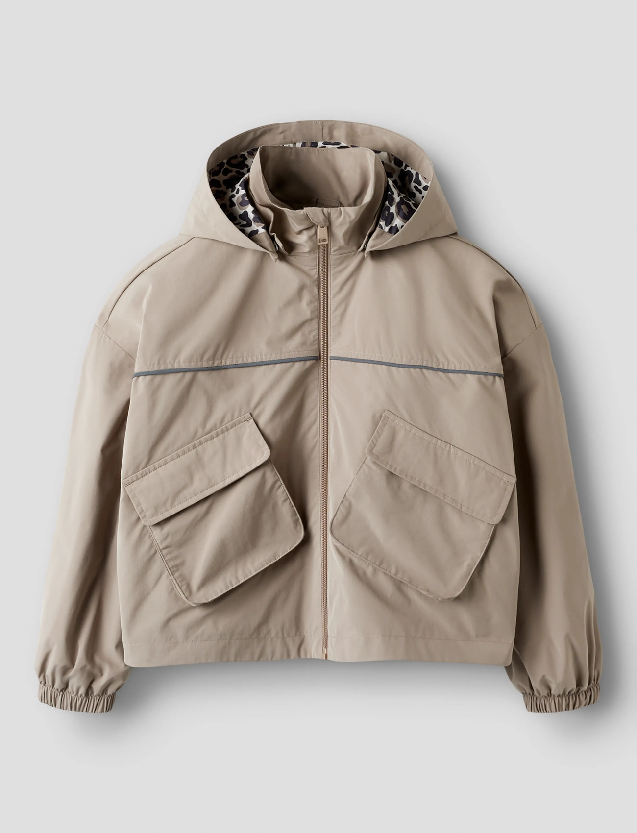 name it Nkfmika Jacket Pocket, 128, Beige, Regntøj > Jakker, Børn