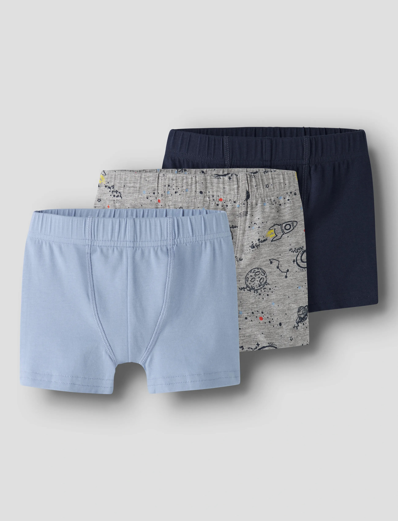 name it Nmmtights 3P Grey Space Noos, 110, Blue, Undertøj > Underbukser, Børn