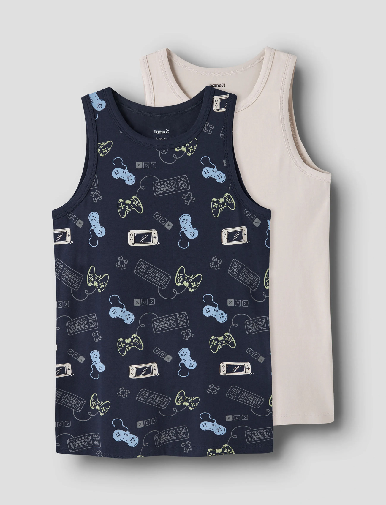 name it Nkmtank Top 2P Navy Gamer Noos, 92, Blue, T-Shirts > Uden Ærmer, Børn