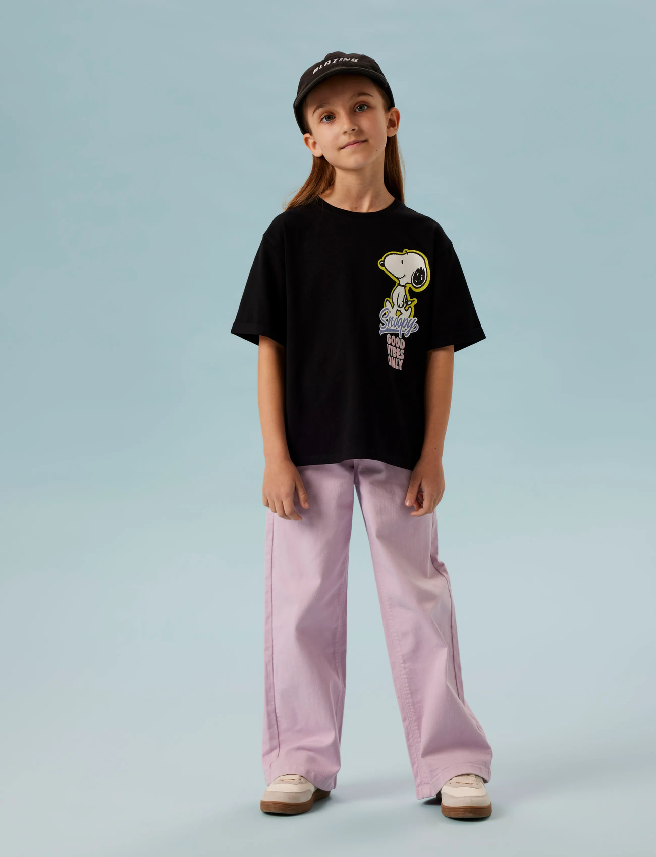 name it Nkfdylana Snoopy Ss Nreg Top Box Sky, 146-152, Black, T-Shirts > Kortærmede, Børn