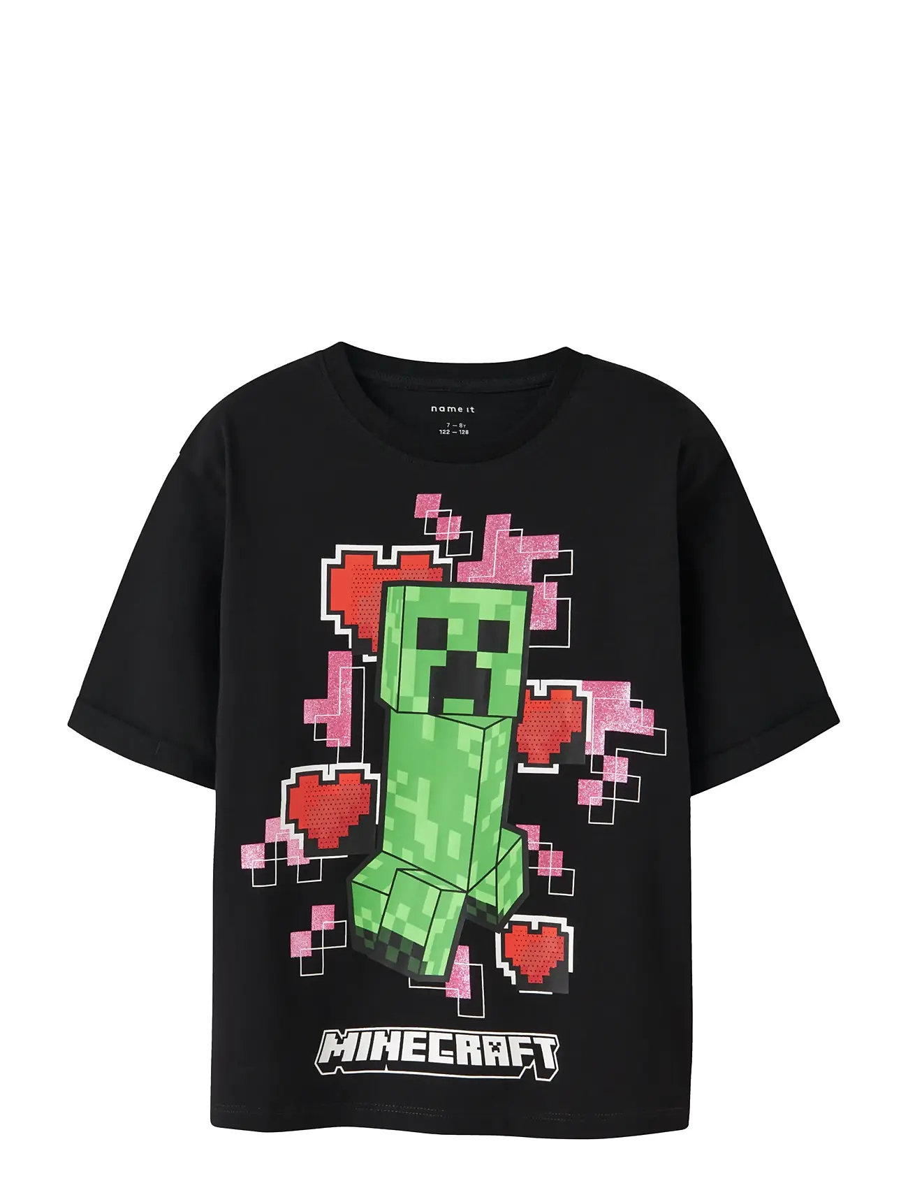 NAME IT Nkfjyra Minecraft Ss Nreg Oberteil Box Bfu Schwarz - 122-128 - Kinder