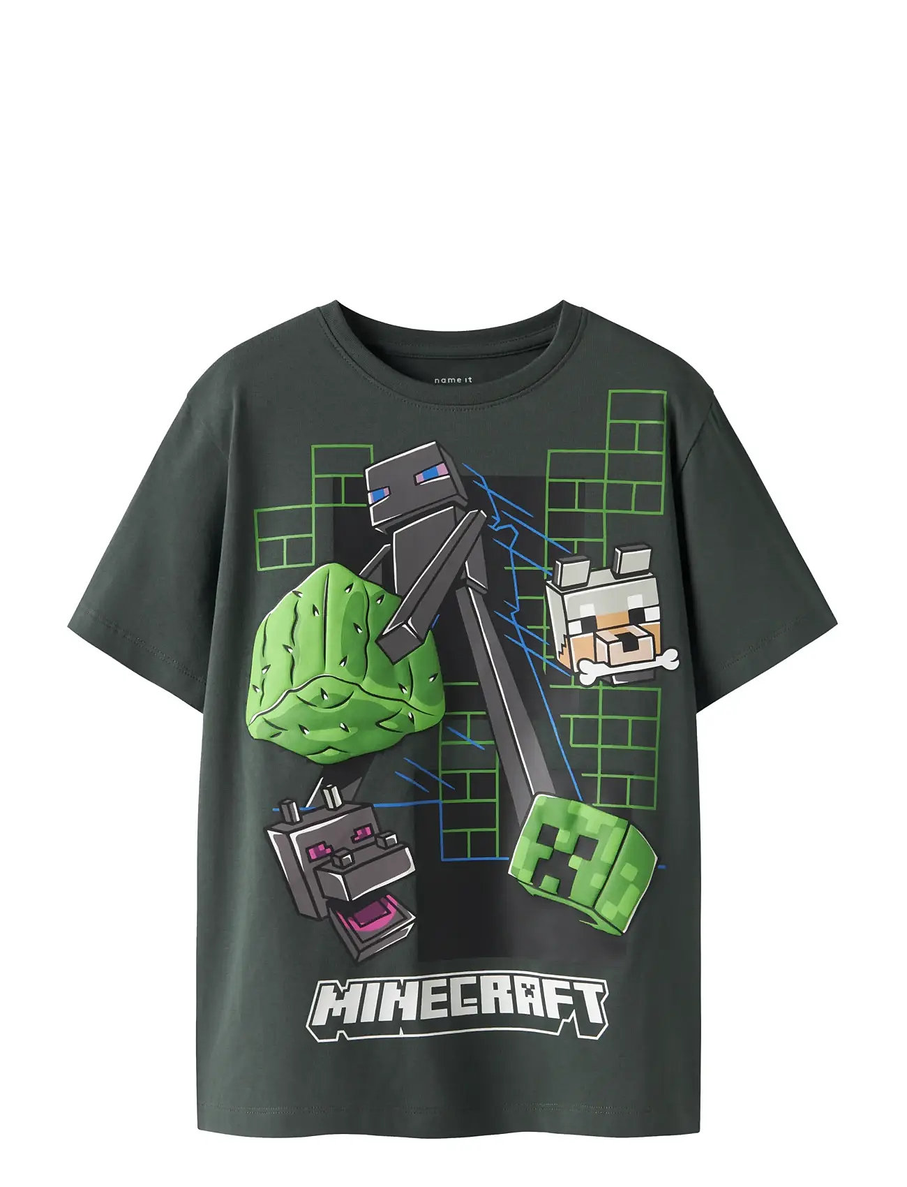 NAME IT Nkmjuke Minecraft Ss Nreg Oberteil Box Bfu Grau - 116 - Kinder