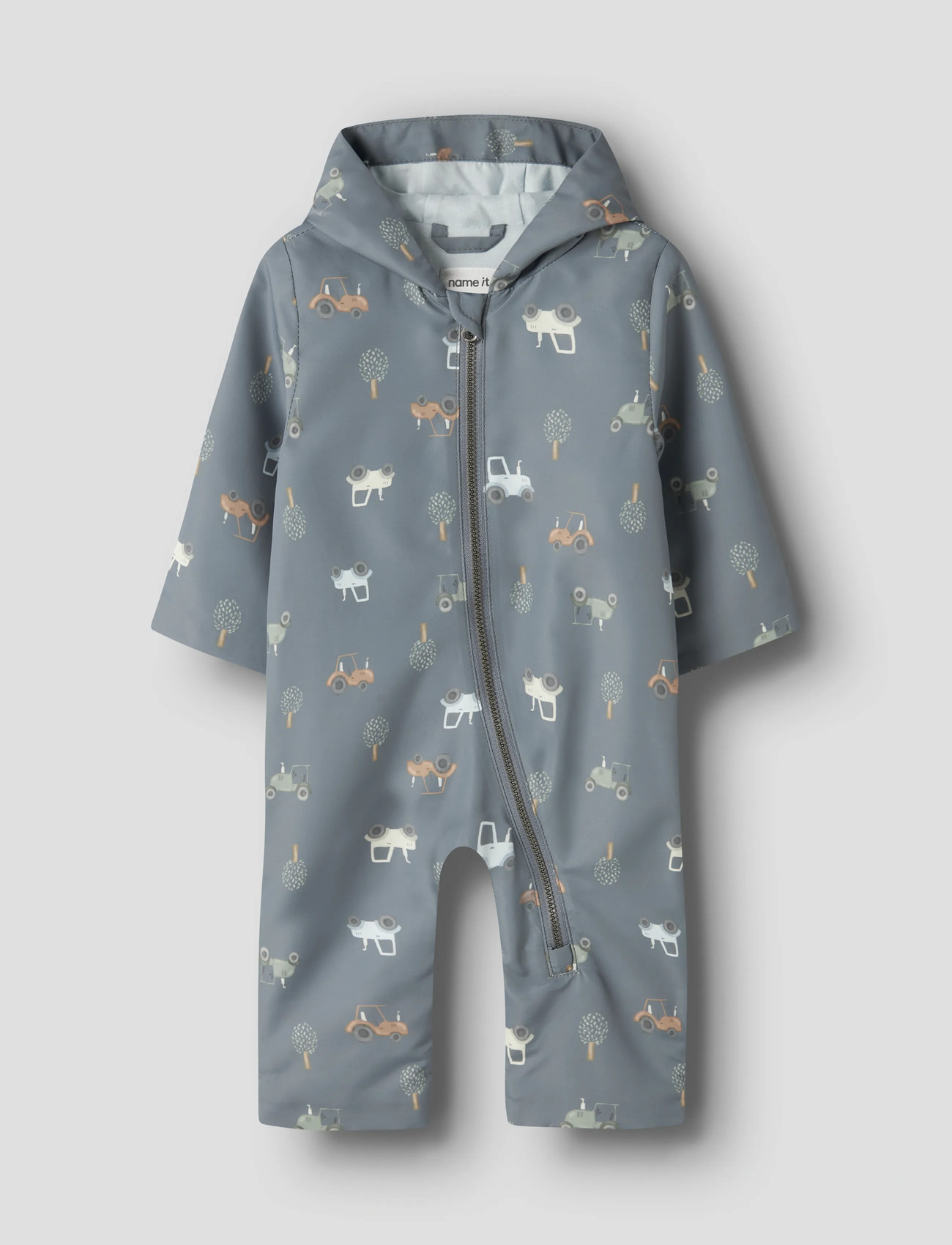 name it Nbmmax Suit Li Aop, 50-56, Grey, Overalls > Shell-Overalls, Børn