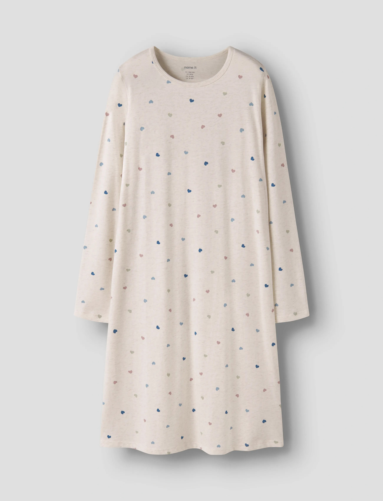 name it Nkfnightgown Hearts Noos, 122-128, Cream, Pyjamas > Natkjoler, Børn