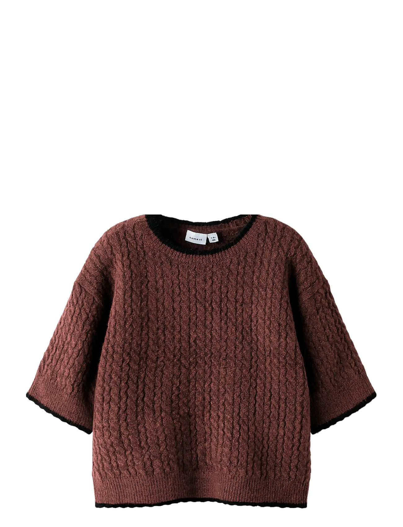 NAME IT Nkfkiras Ss Knit Burgundy - 122-128 - Kinder