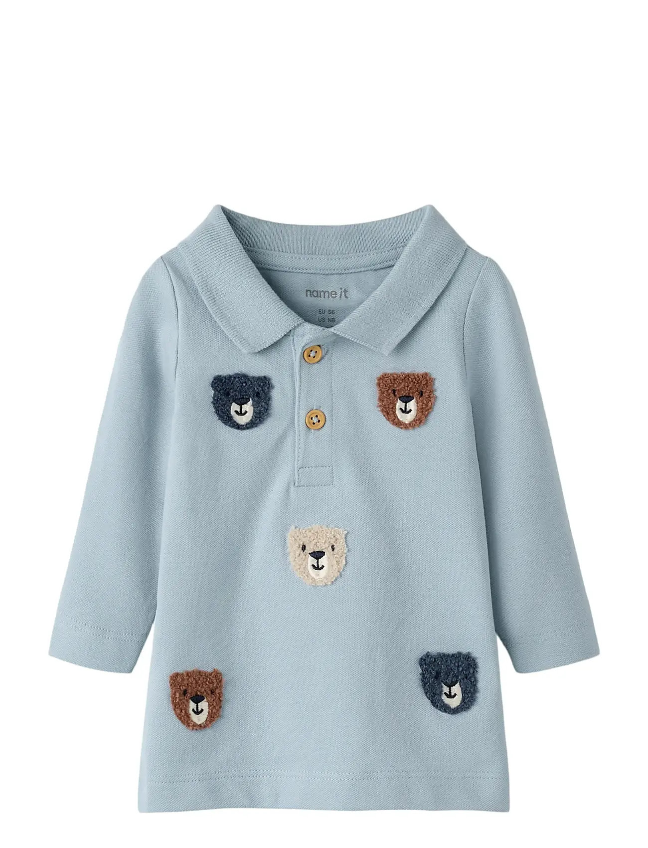 name it Nbmdieter Ls Polo Top, 68, Blue, Polo Skjorter > Langærmede Polo Shirts, Børn