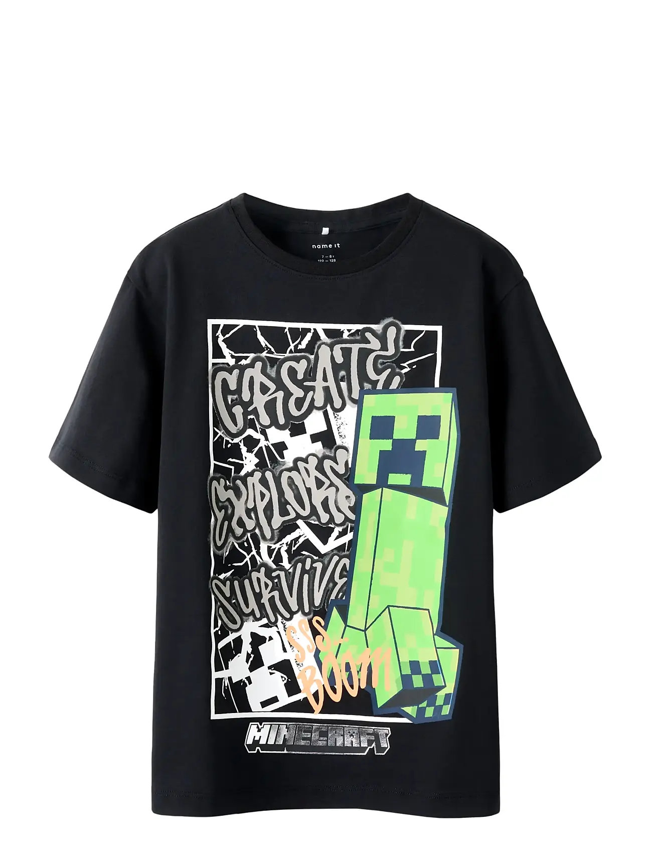 NAME IT Nkmmase Minecraft Ss Nreg Oberteil Noos Bfu Schwarz - 116 - Kinder