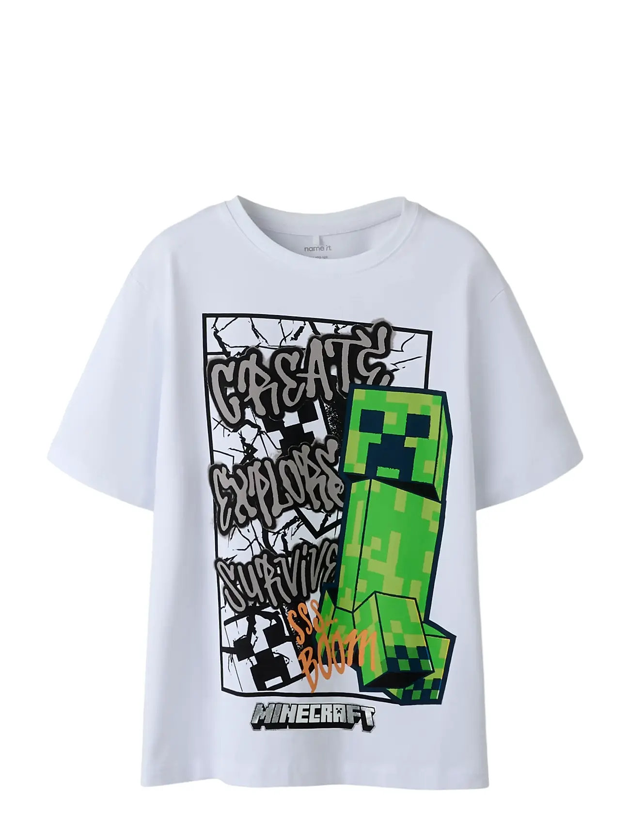 NAME IT Nkmmase Minecraft Ss Nreg Oberteil Noos Bfu Weiß - 116 - Kinder
