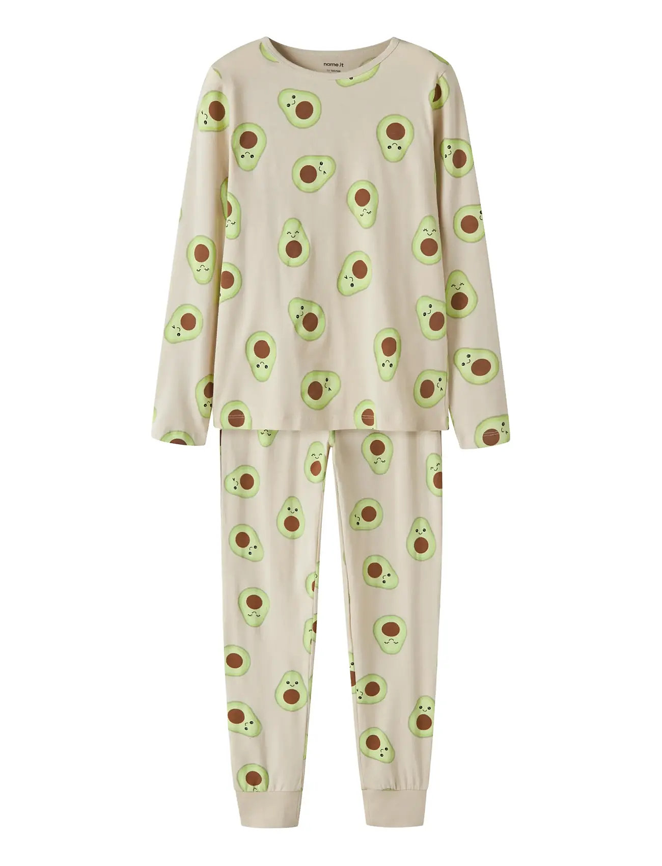 NAME IT Nkfnightset Oatmeal Avocado Noos Beige - 146-152 - Kinder