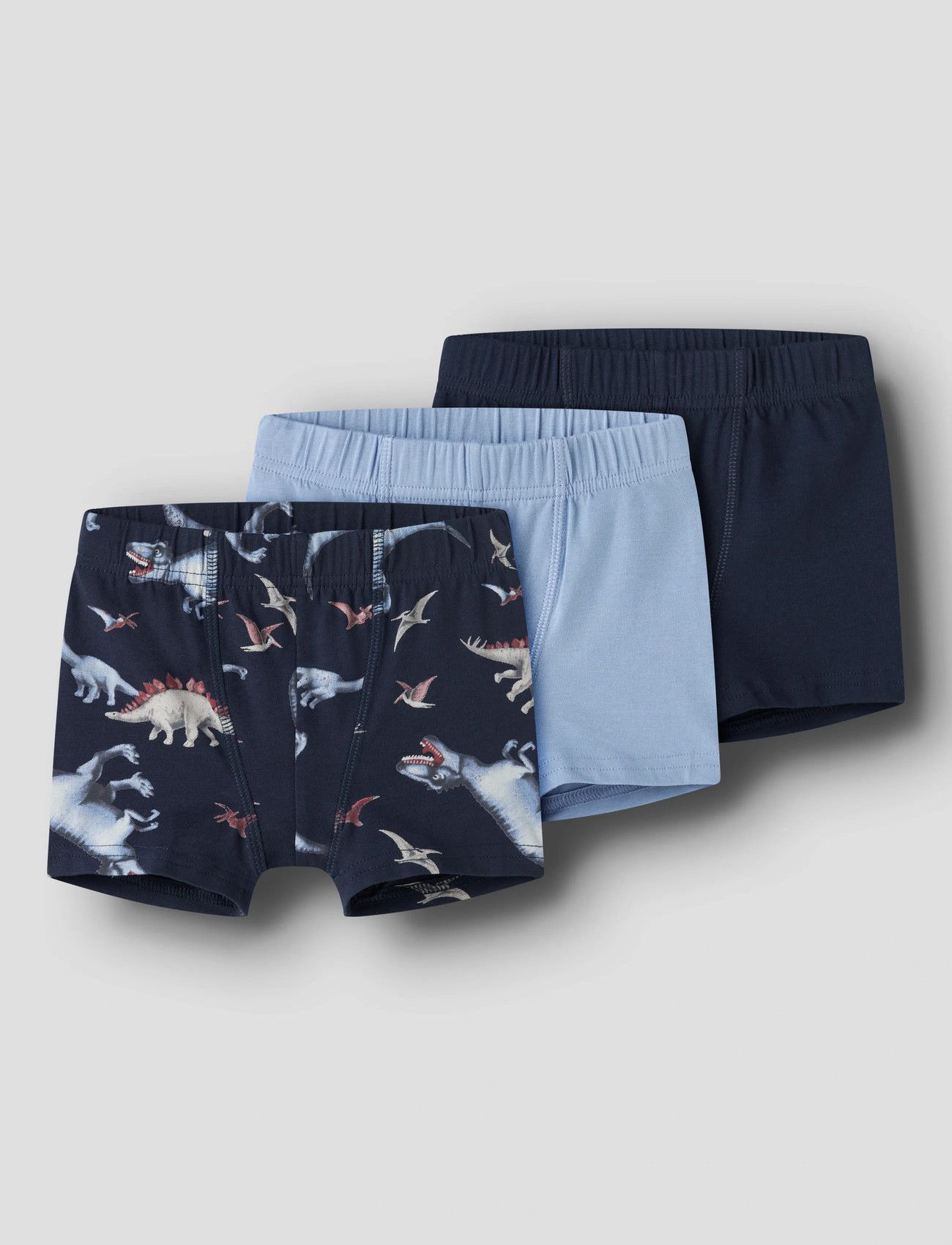 name it Nmmtights 3P Navy Dino Noos, 116, Multi/patterned, Undertøj > Underbukser, Børn