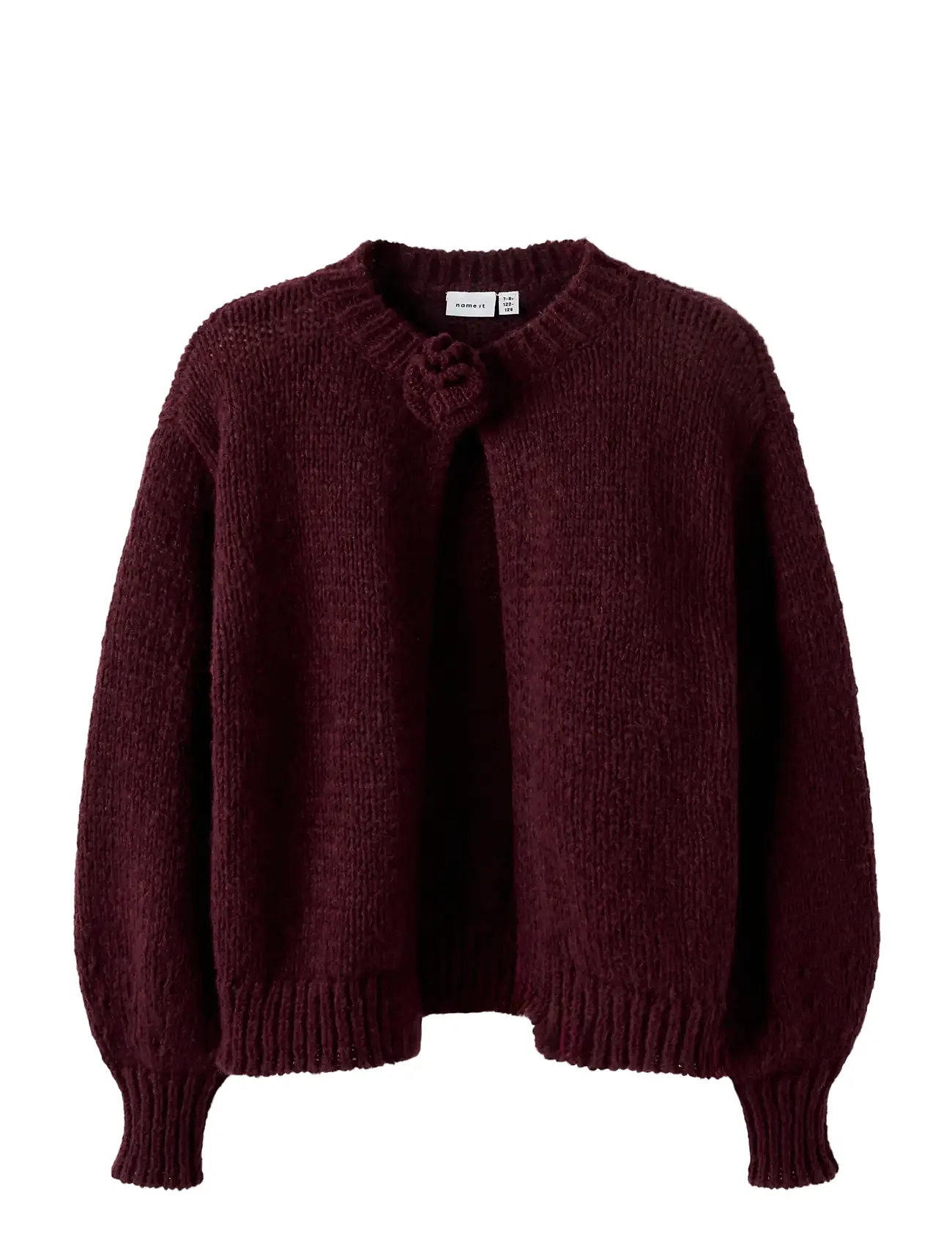 NAME IT Nkfroxanne Ls Knit Card Burgundy - 122-128 - Kinder