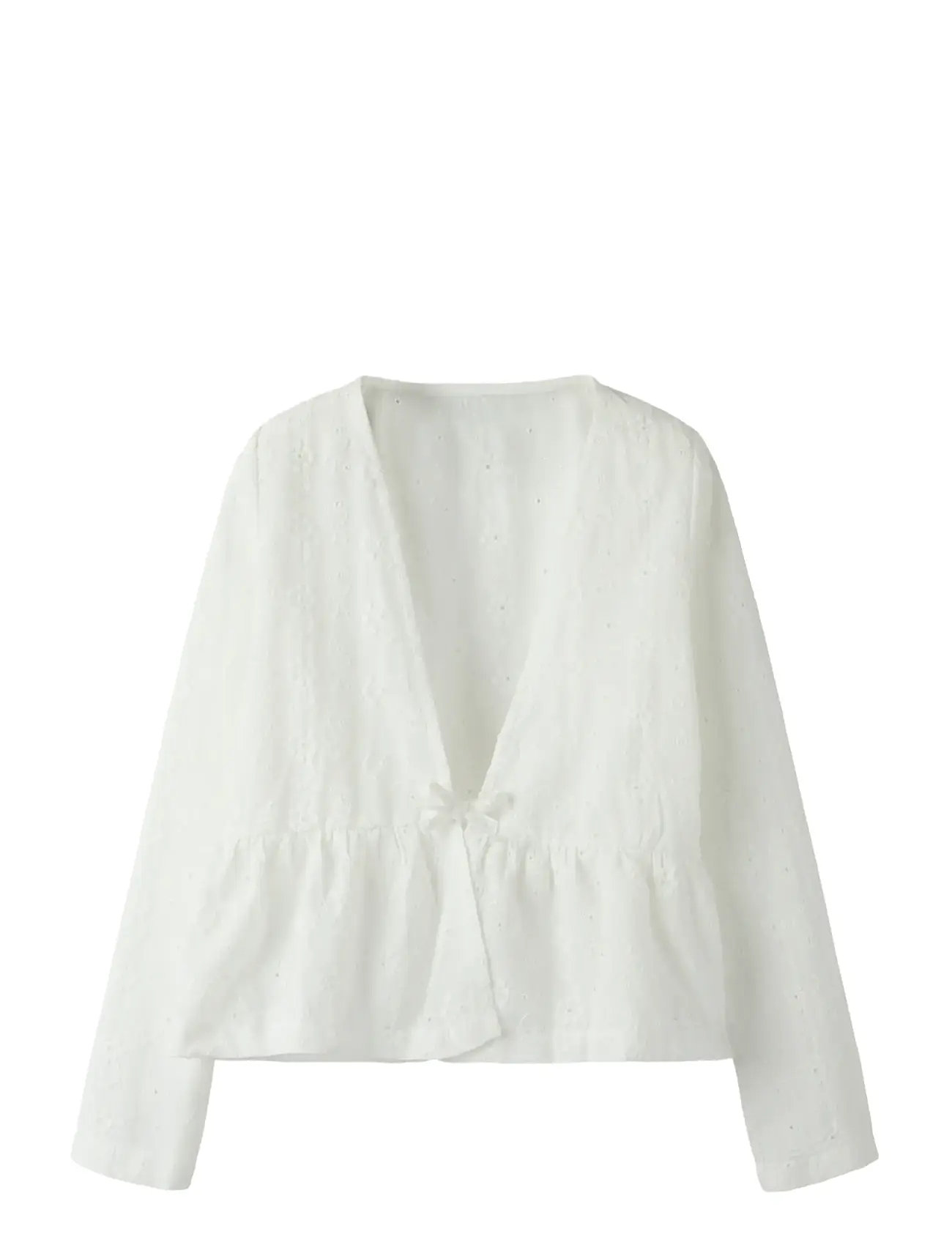 name it Nkfkarlina Ls Shirt, 122-128, White, Skjorter > Langærmede Shirts, Børn