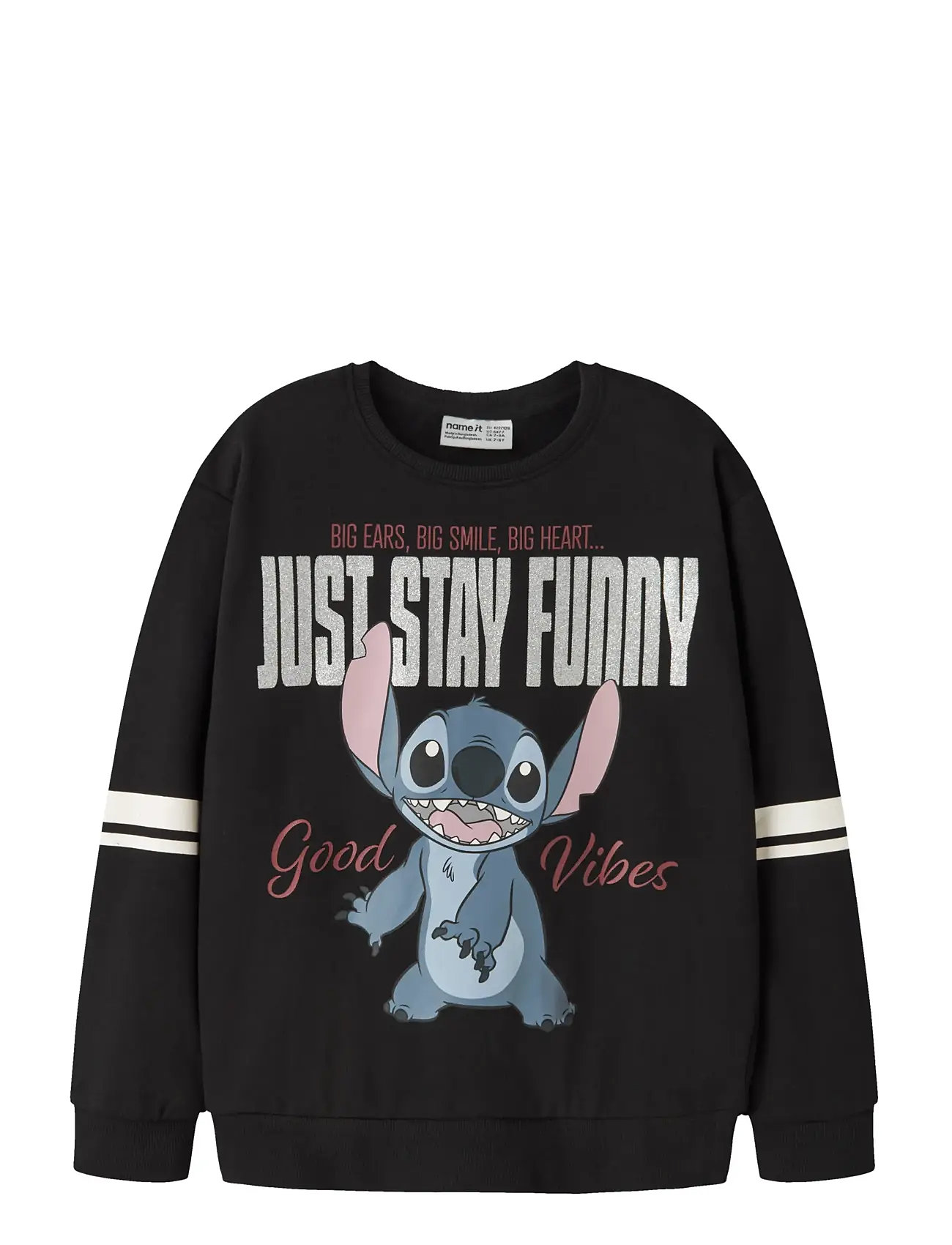 NAME IT Nkfdysmi Stitch Nreg Sweat Bru Wdi Schwarz - 116 - Kinder