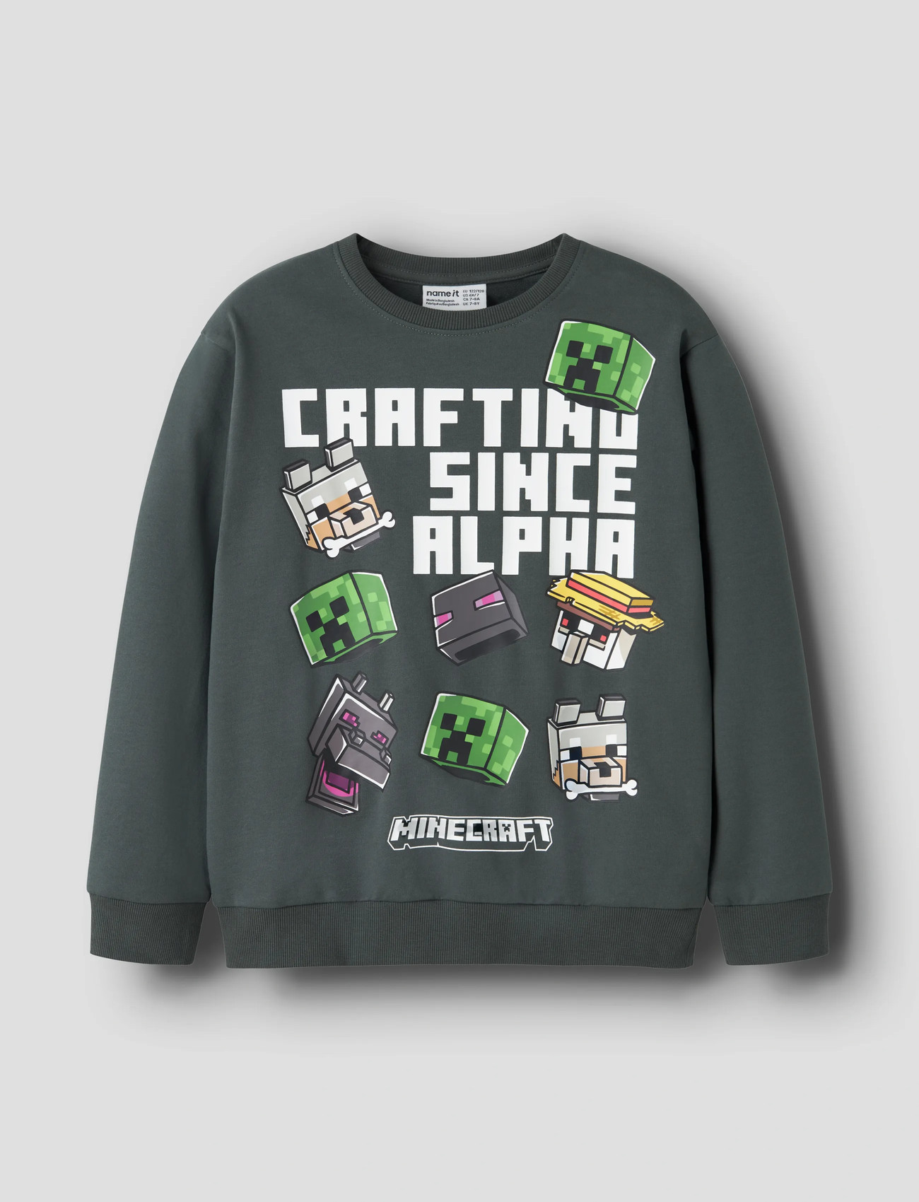 name it Nkmjet Minecraft Nreg Sweat Unb Bfu, 116, Grey, Sweatshirts & Hættetrøjer > Sweatshirts, Børn