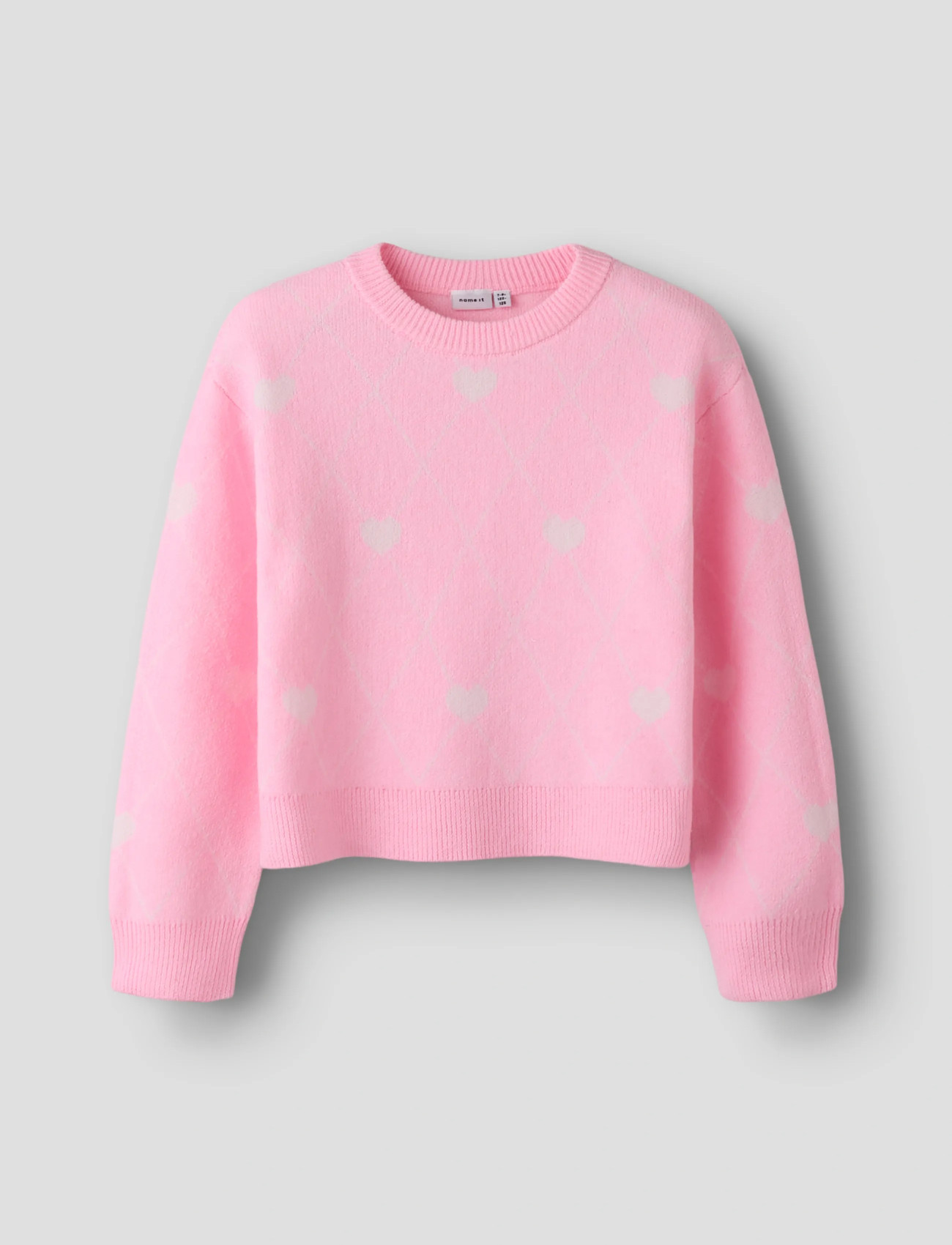 name it Nkfsinia Ls Knit, 122-128, Pink, Strik > Pullovere, Børn