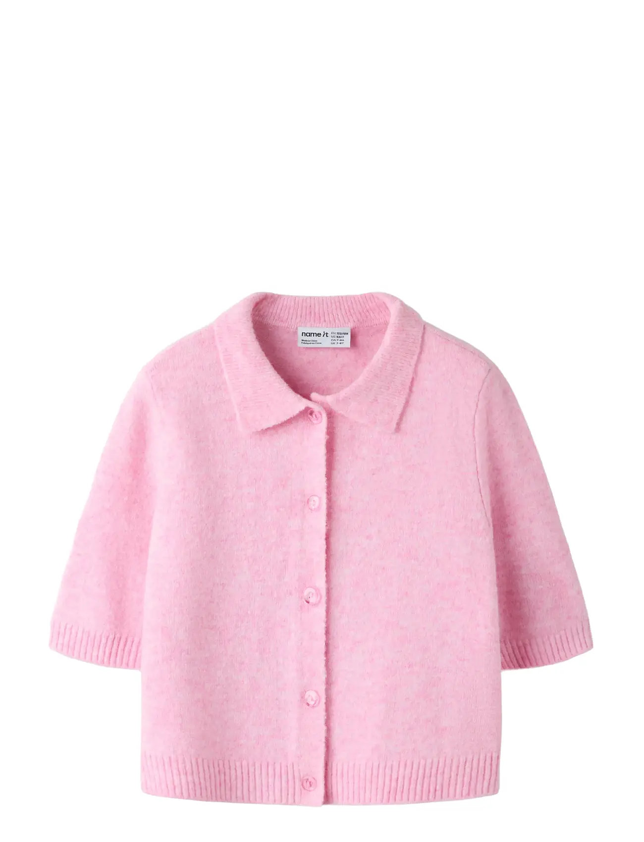 NAME IT Nkfdissea Ss Knit Card Pink - 122-128 - Kinder