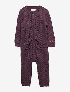 NBFWRILLA WOOL LS KNIT SUIT NOOS XIX - BLACK PLUM