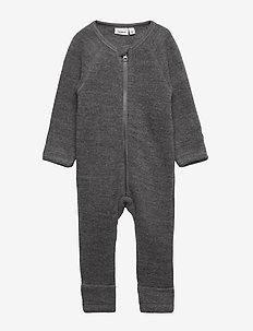 NBMWMINO WOOL BRU LS SUIT XIX - DARK GREY MELANGE