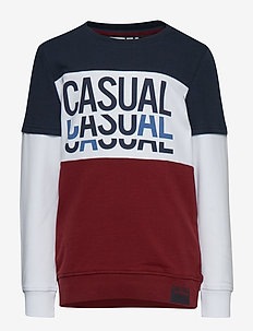 NKMLOMAR LS SWEAT BOX BRU - CABERNET