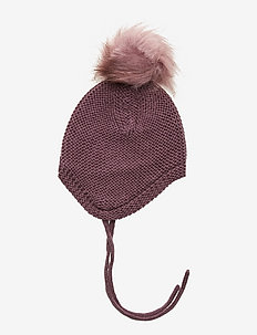 NBFMANU KNIT HAT - BLACK PLUM