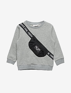 NMMNABAG LS LIGHT SWEAT BRU - GREY MELANGE