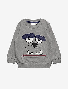 NMMOLTI LS LIGHT SWEAT BRU - GREY MELANGE
